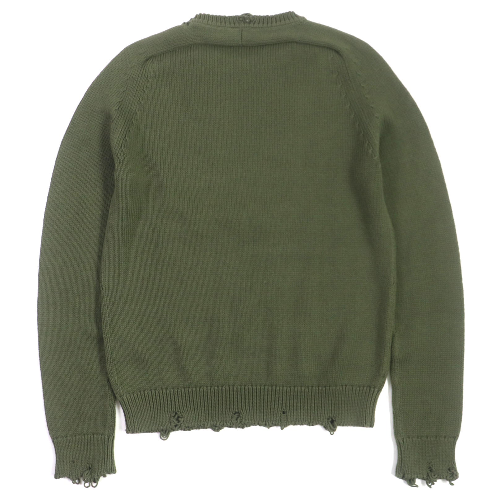 Saint Laurent Cotton Crew Neck Sweater Khaki M