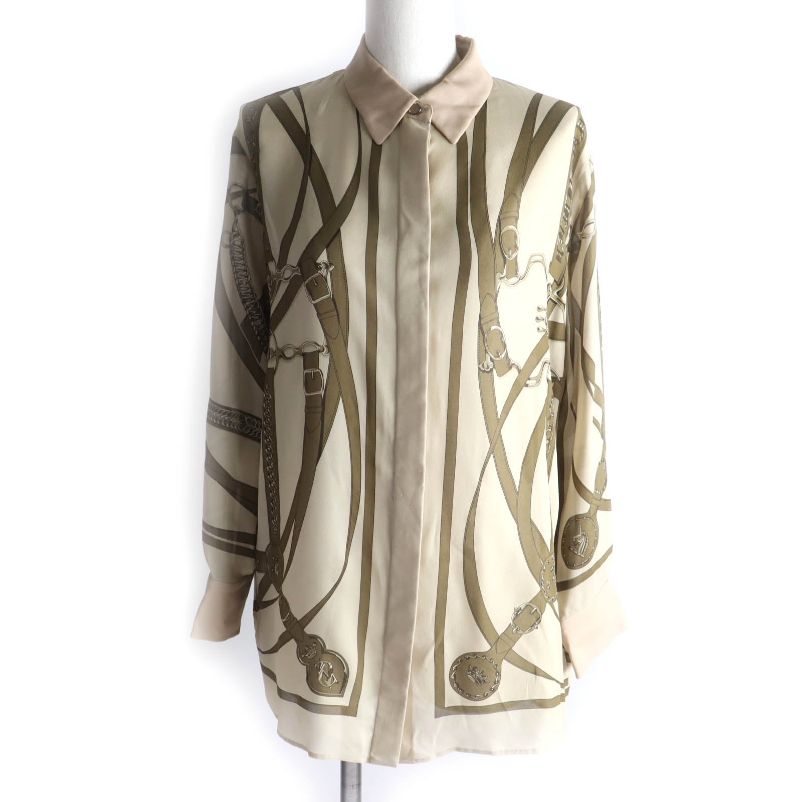 Hermes Silk Promenade du Matin Shirt 34