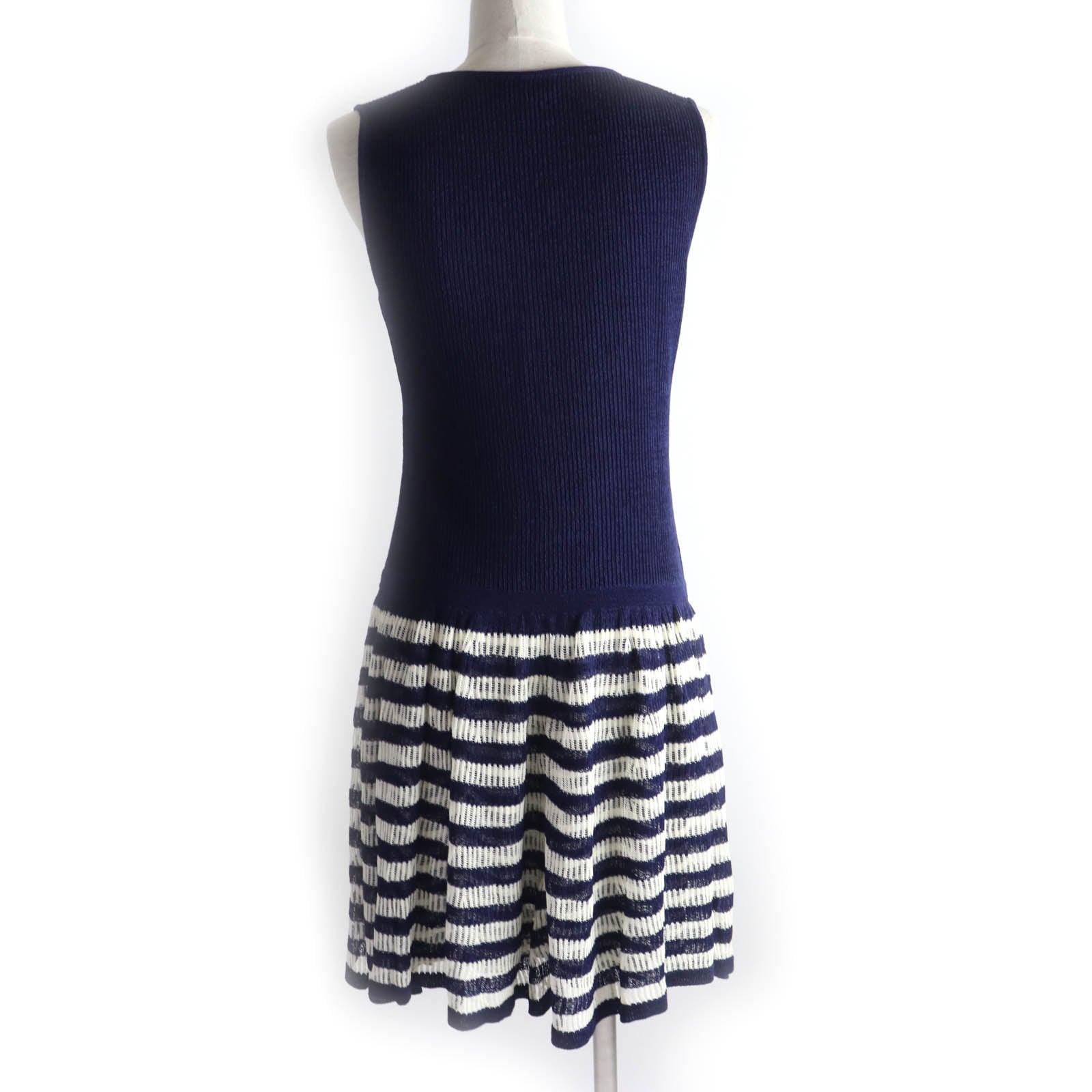 Chanel COCO Mark Striped Sleeveless Dress