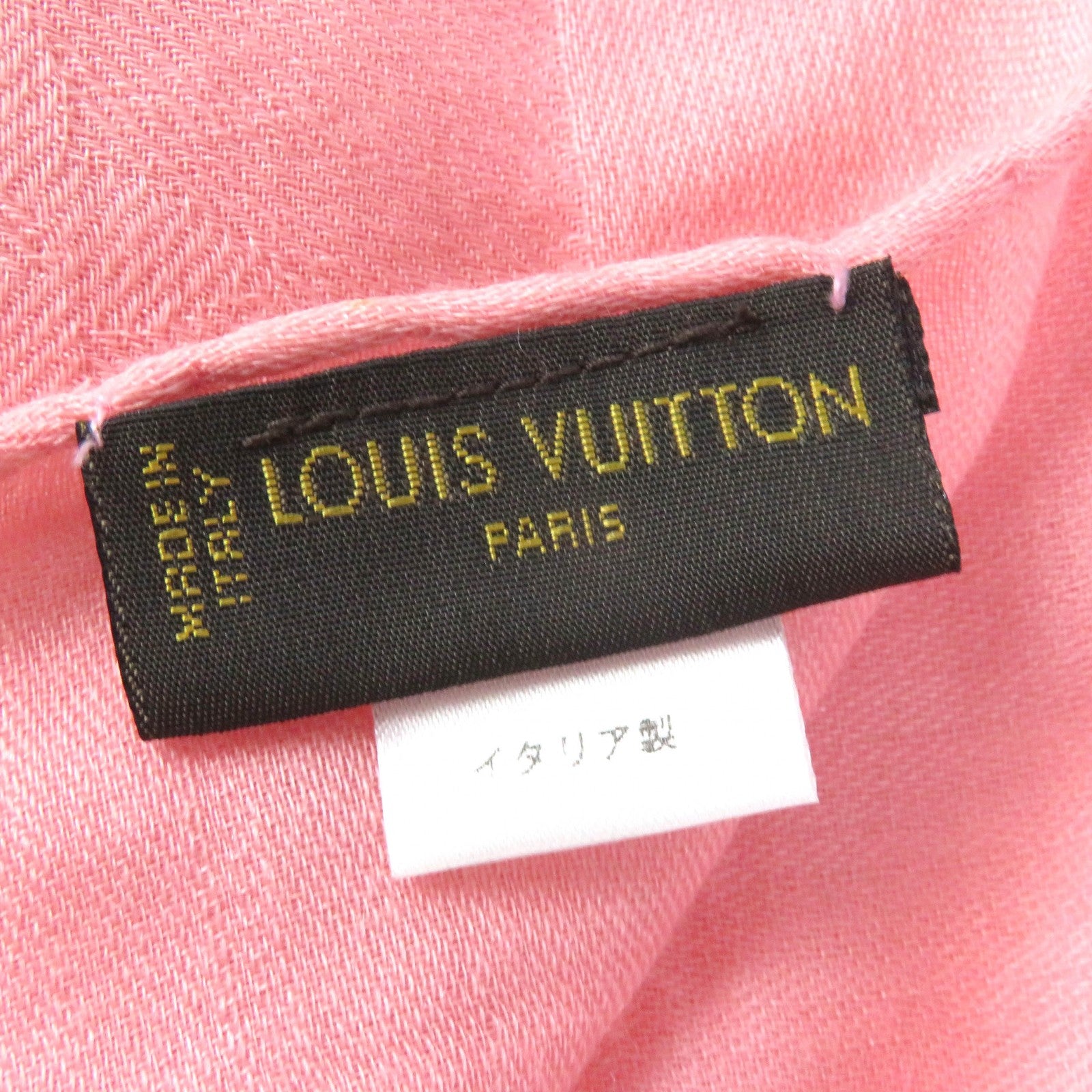 Louis Vuitton Cashmere Wool Monogram Fringe Scarf Shawl