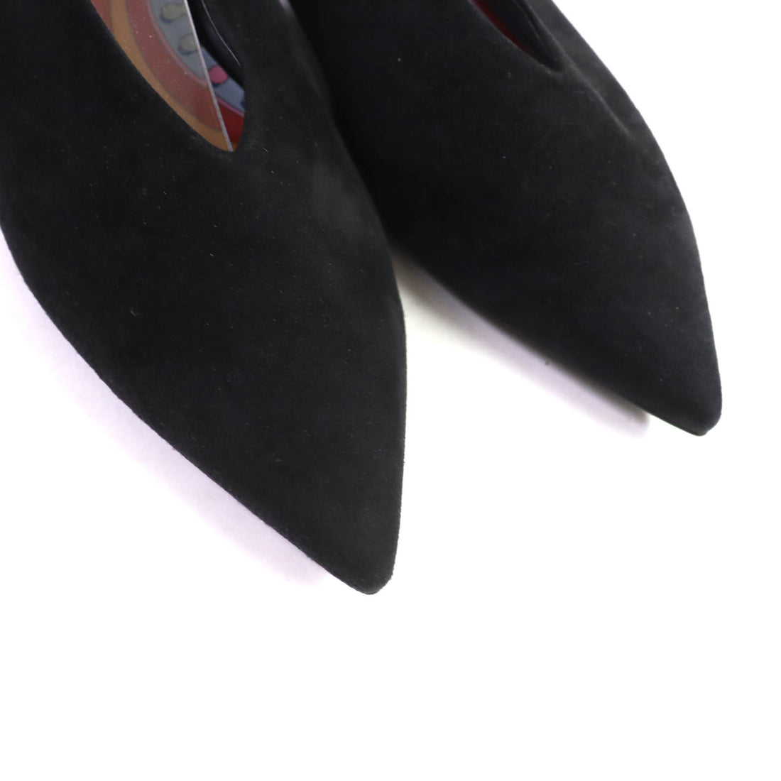 Hermes Suede Leather Ribbon Pumps Black 39