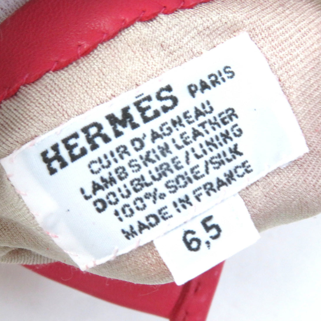 Hermes Lamb Leather Gloves 6.5 Heart Clover Stitch