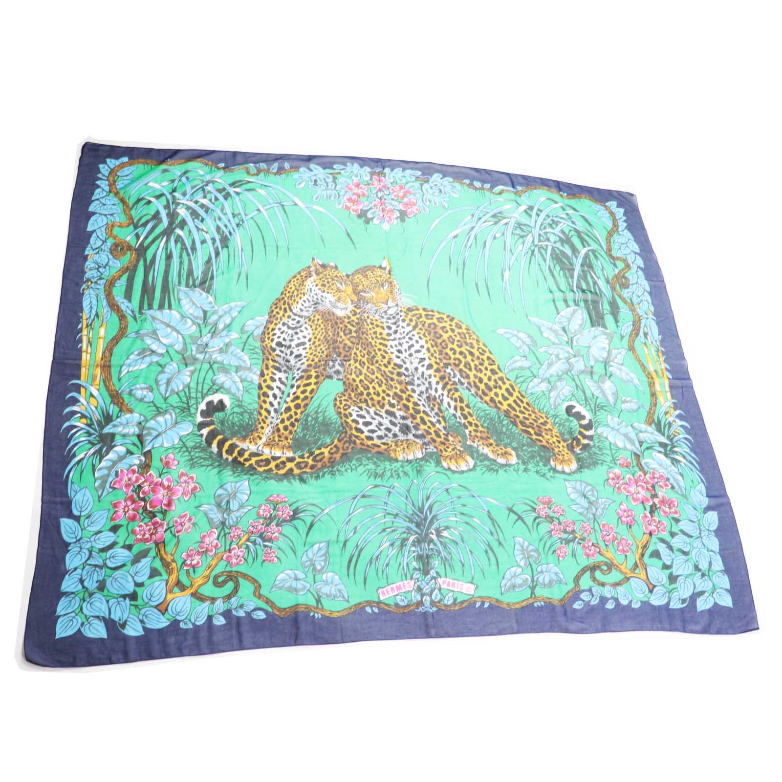 HERMES Jungle Love Cotton Pareo Scarf