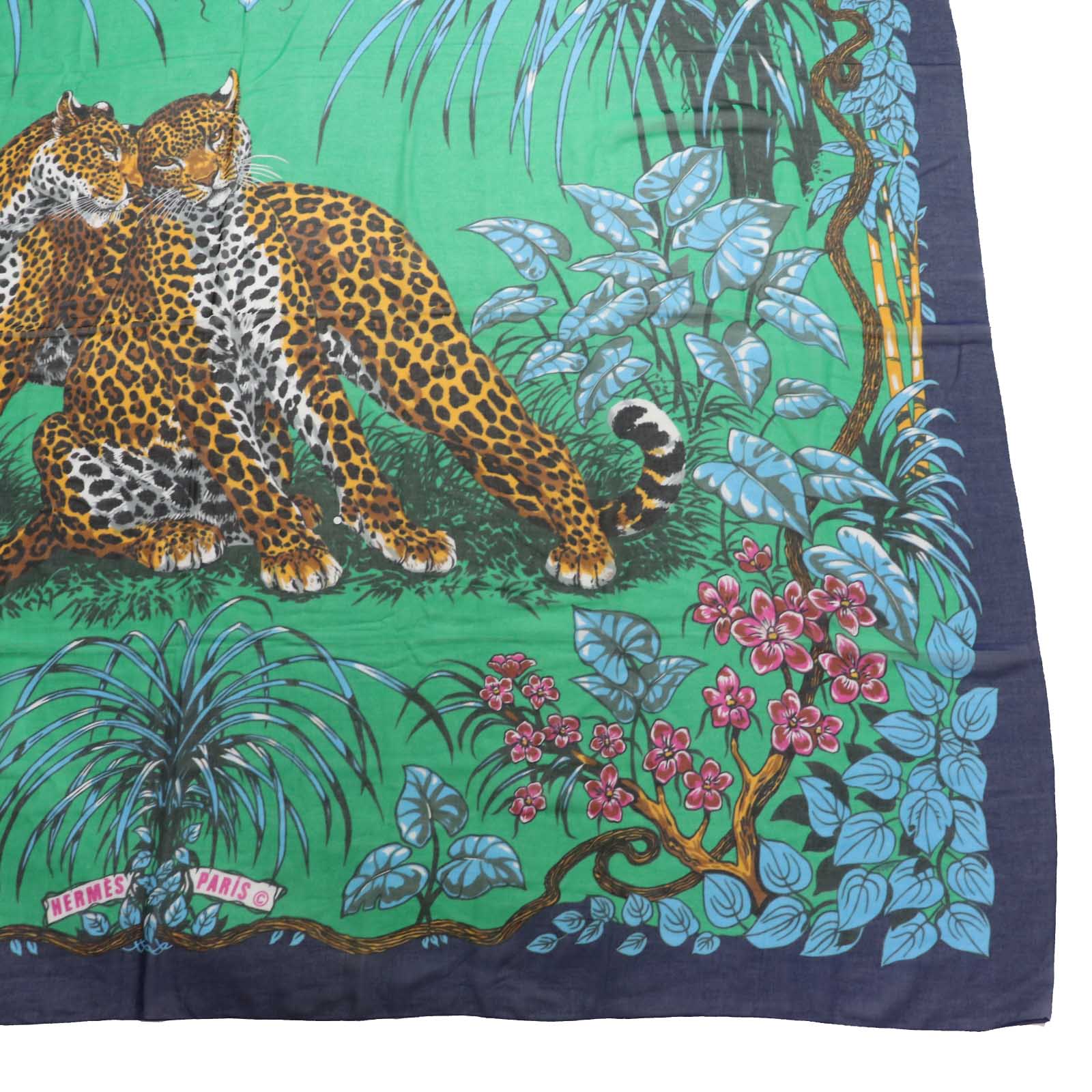 HERMES Jungle Love Cotton Pareo Scarf