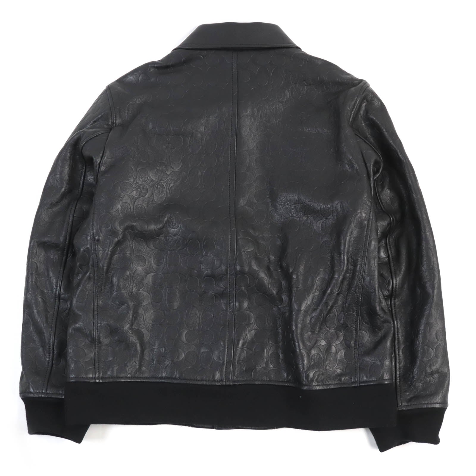 COACH Lamb Leather Bomber Jacket Black L