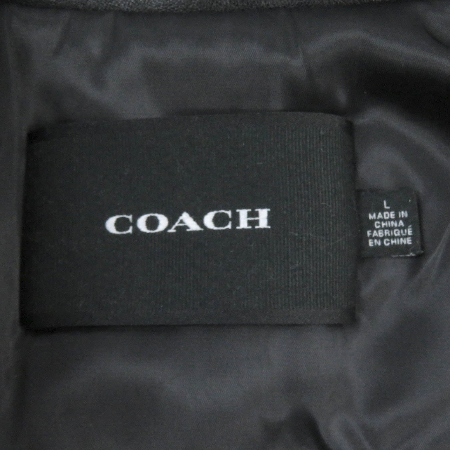 COACH Lamb Leather Bomber Jacket Black L