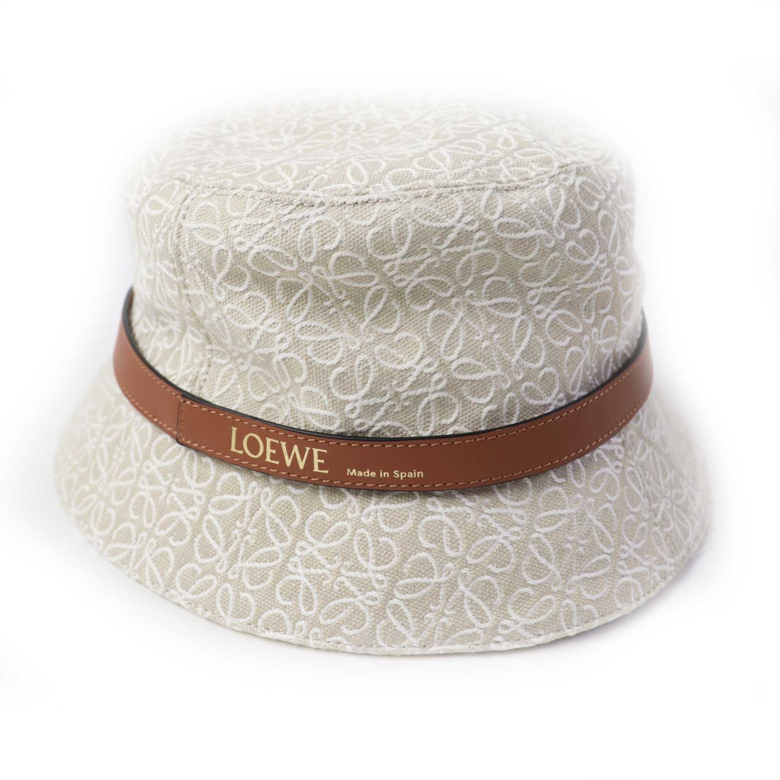 LOEWE Anagram Jacquard Hat Beige White Camel