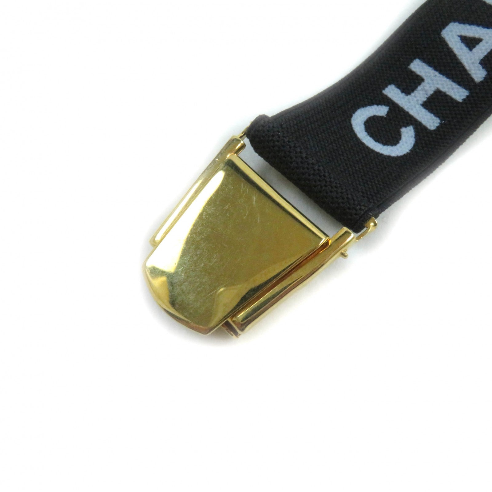 Chanel Vintage Logo Armband Black Gold