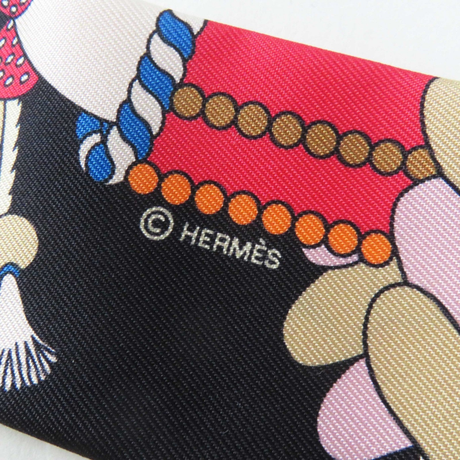 HERMES Twilly La Patisserie Francaise Silk Scarf