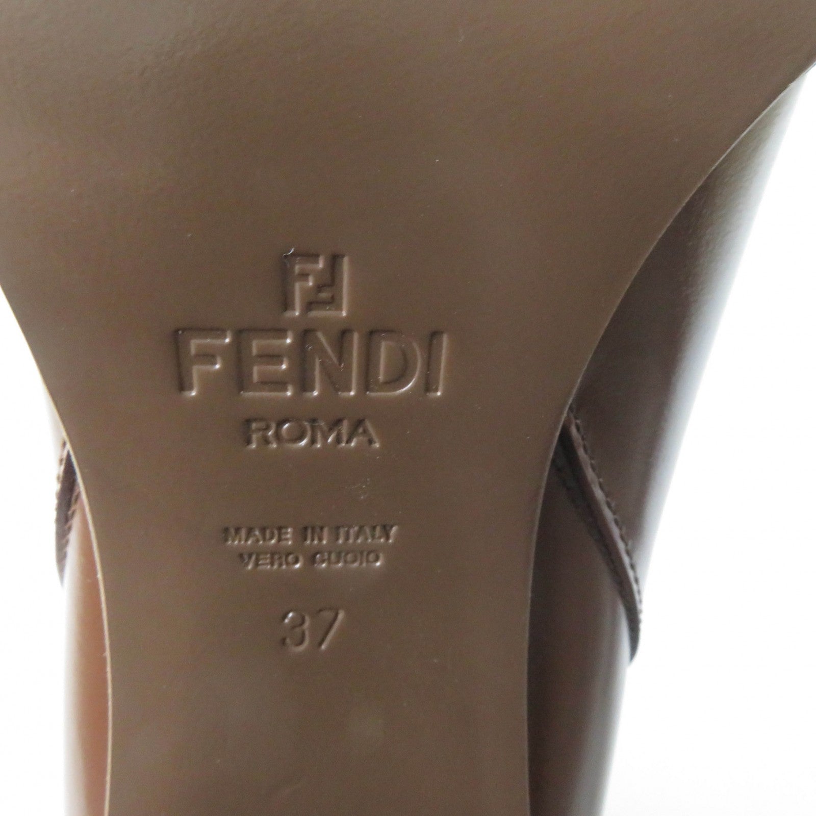 Fendi F Logo Leather Knee-high Boots Brown 37