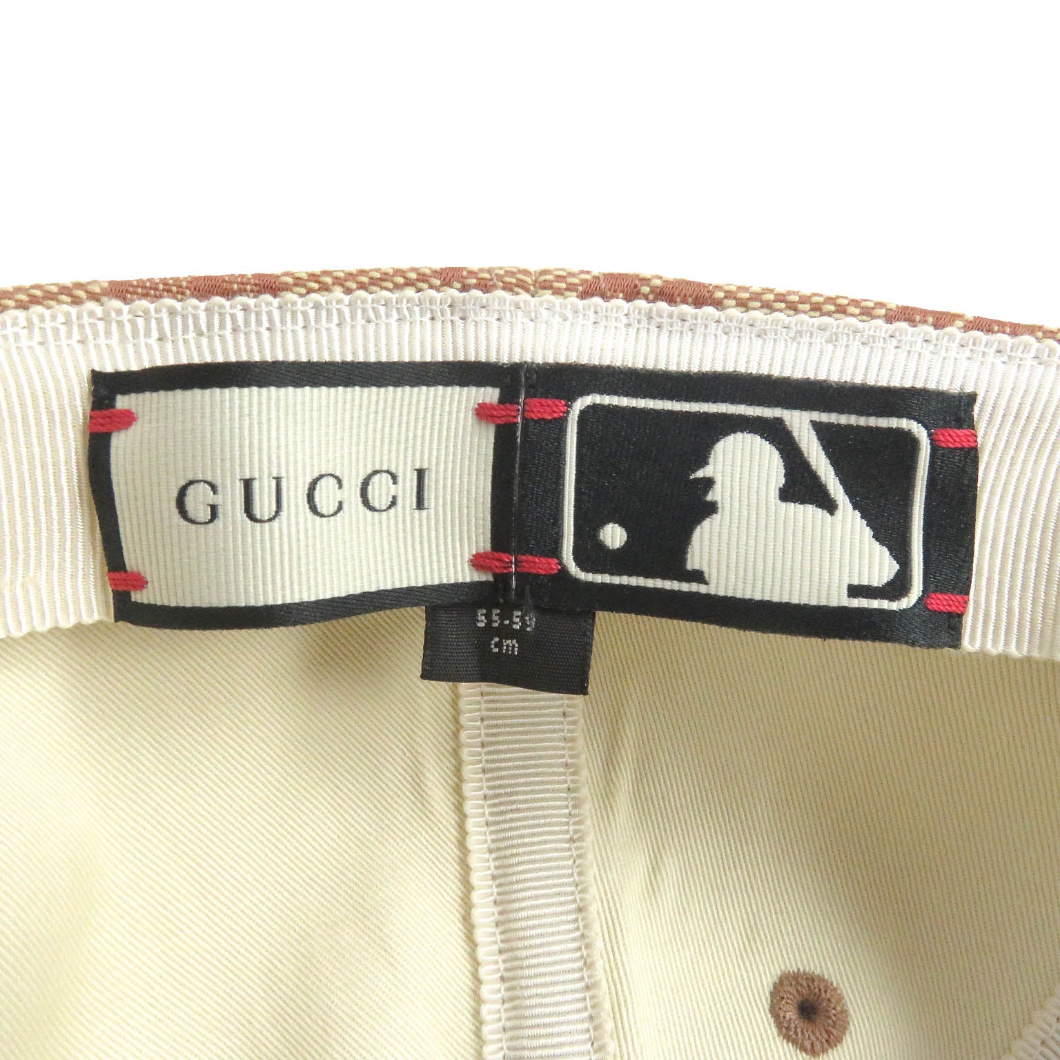 GUCCI MLB Dodgers GG Canvas Baseball Cap Beige