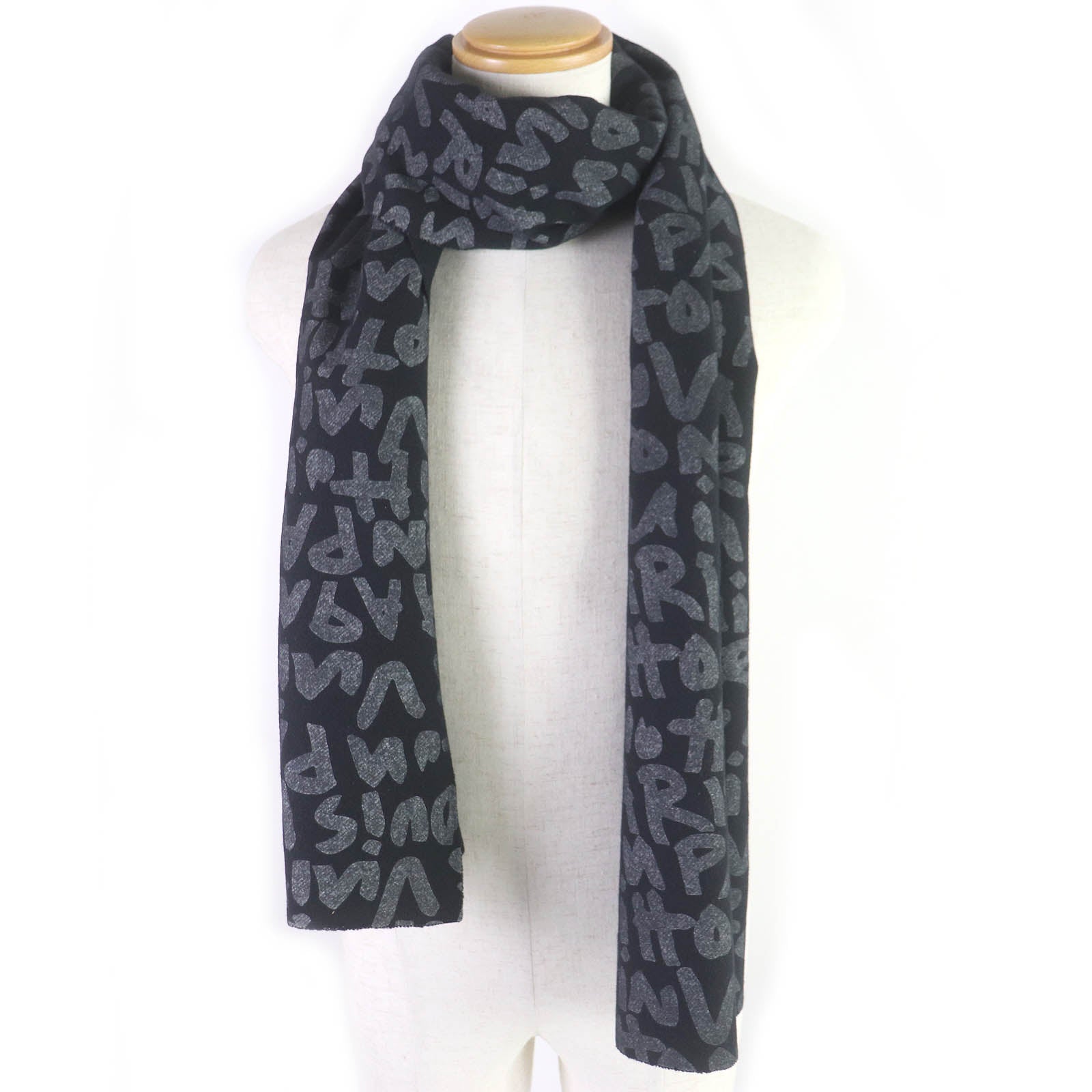 Louis Vuitton Wool Cashmere Graffiti Scarf