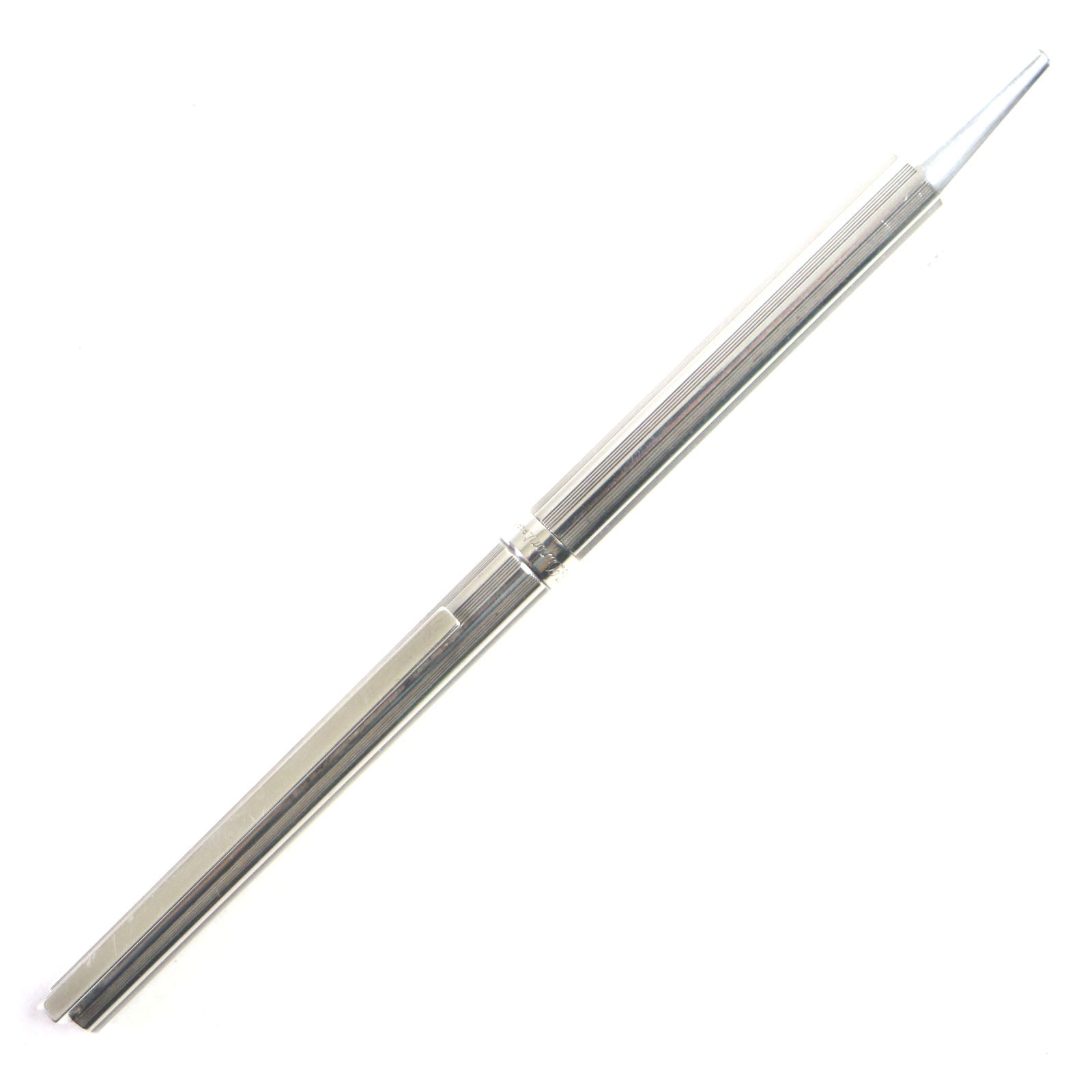 Dupont Stripe Logo Twist Ballpoint Pen Silver