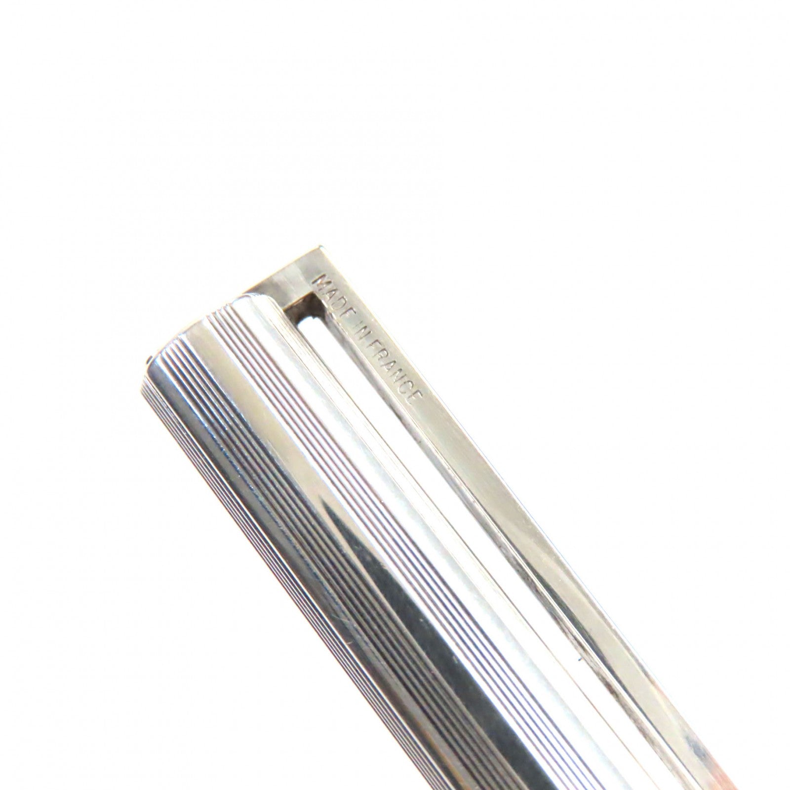 Dupont Stripe Logo Twist Ballpoint Pen Silver