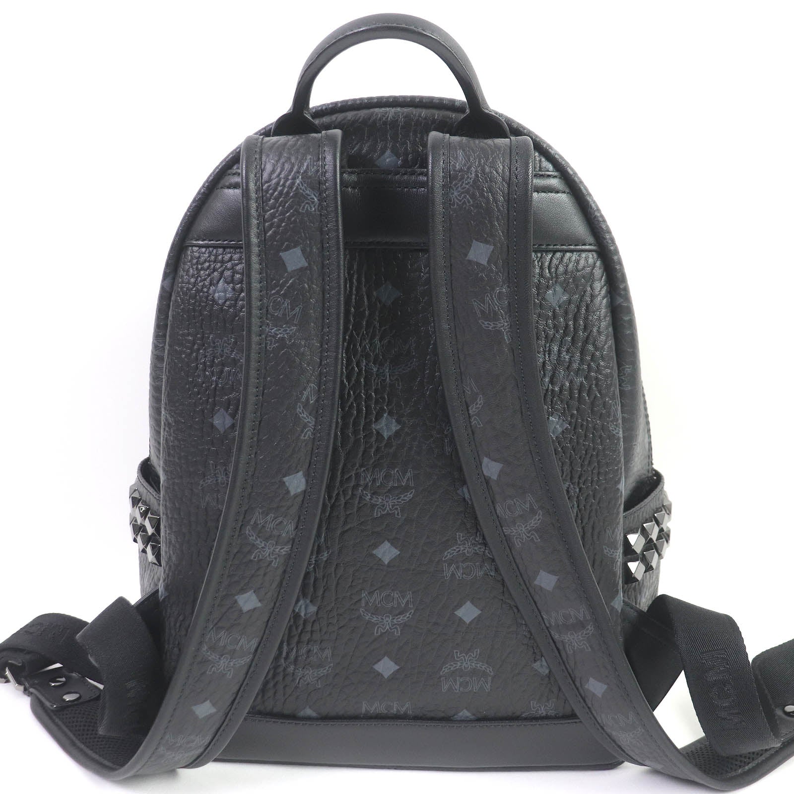 MCM STARK Visetos Leather Backpack Black