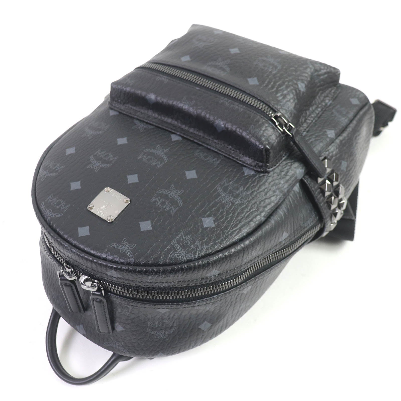 MCM STARK Visetos Leather Backpack Black