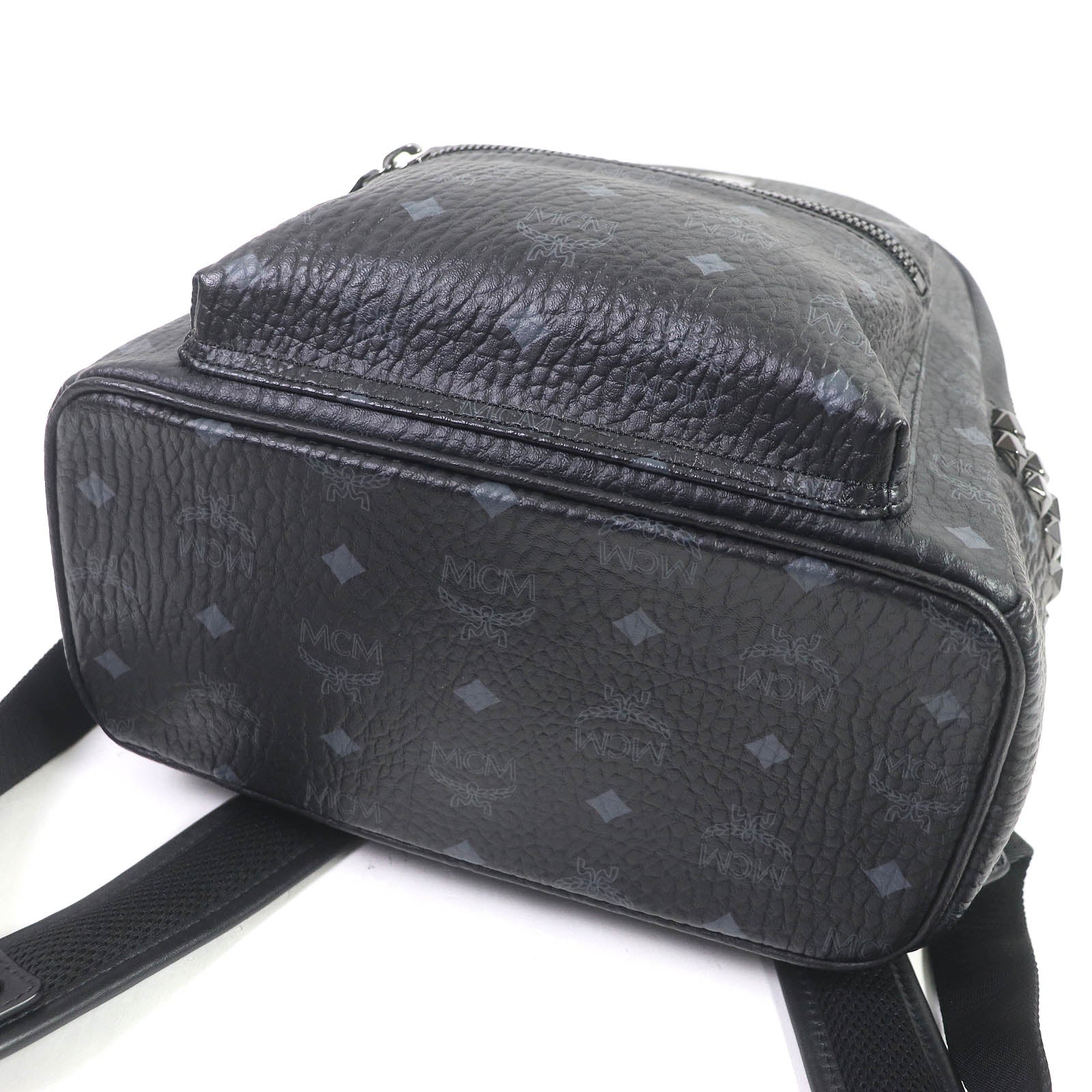 MCM STARK Visetos Leather Backpack Black