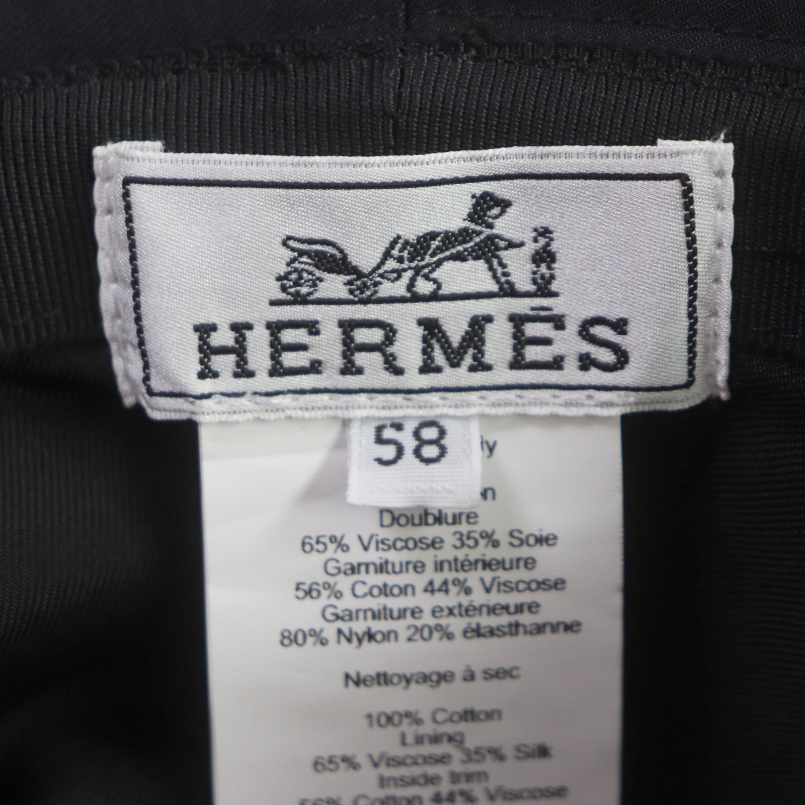 Hermes Fred Quarterbash Hat Black 58