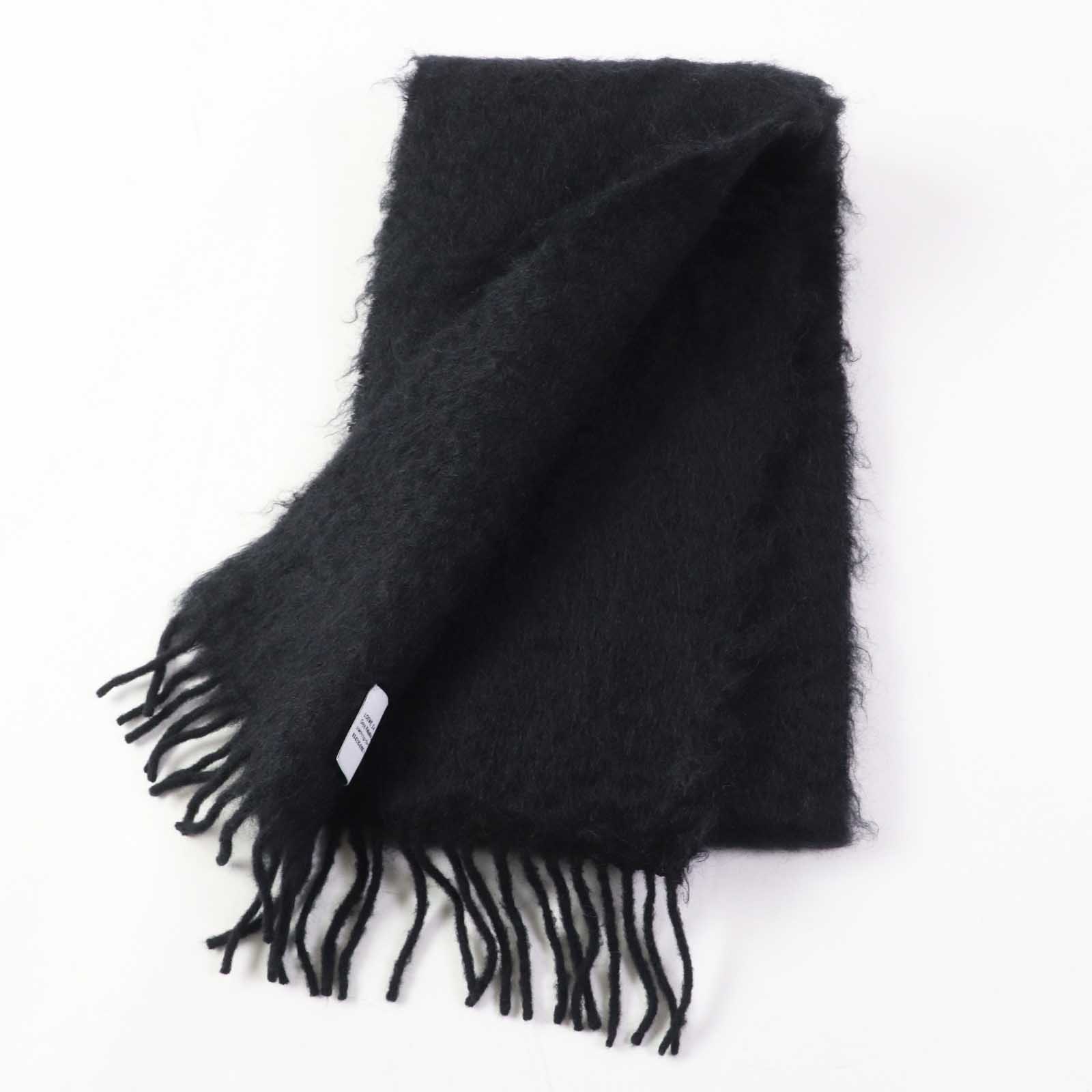 Loewe Mohair Wool Anagram Leather Patch Scarf