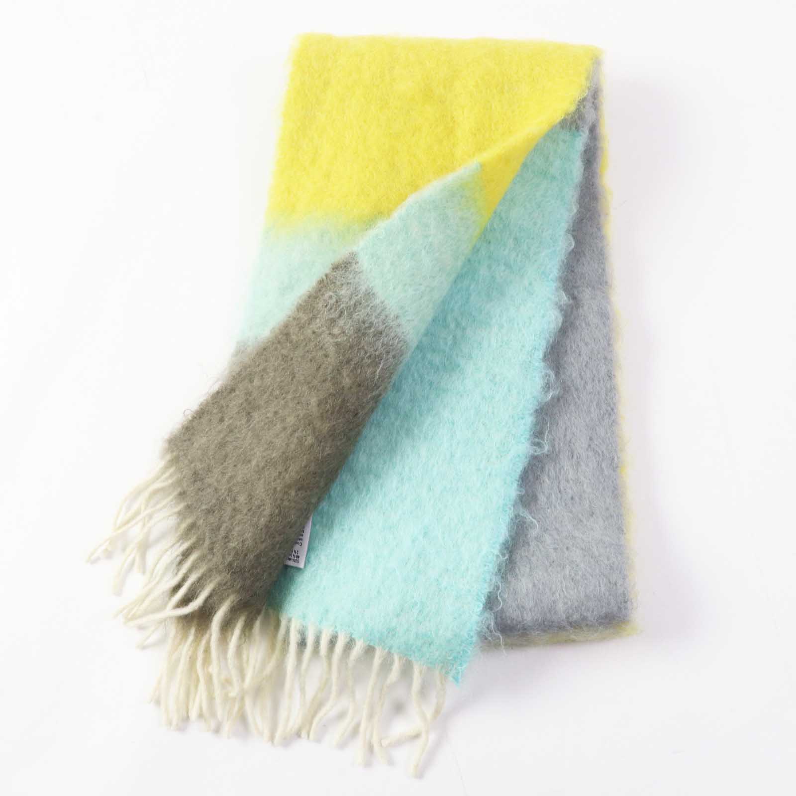 Loewe Mohair Wool Anagram Leather Patch Scarf