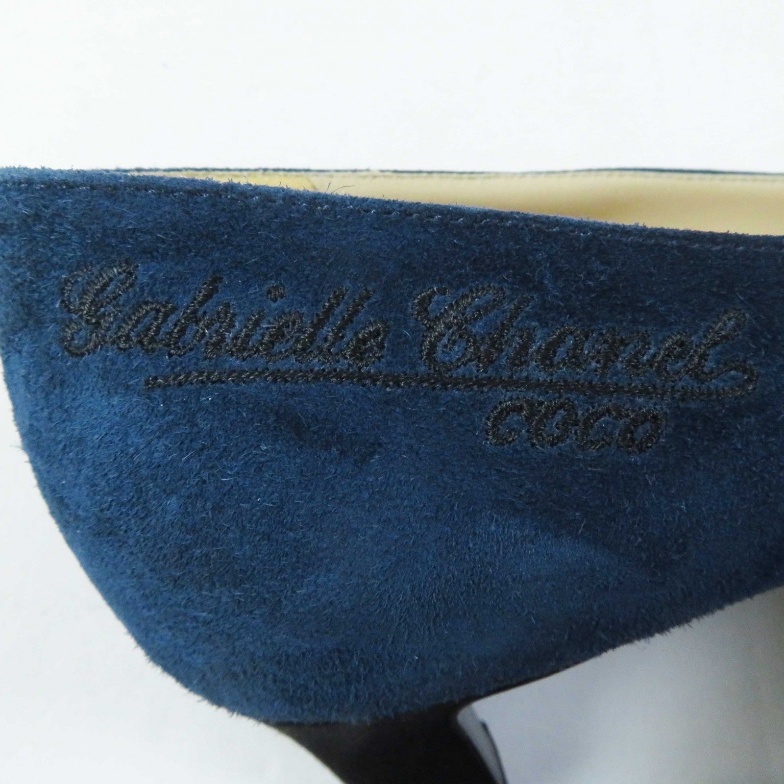 Chanel Suede Calfskin Satin Bi-color Pumps 35.5