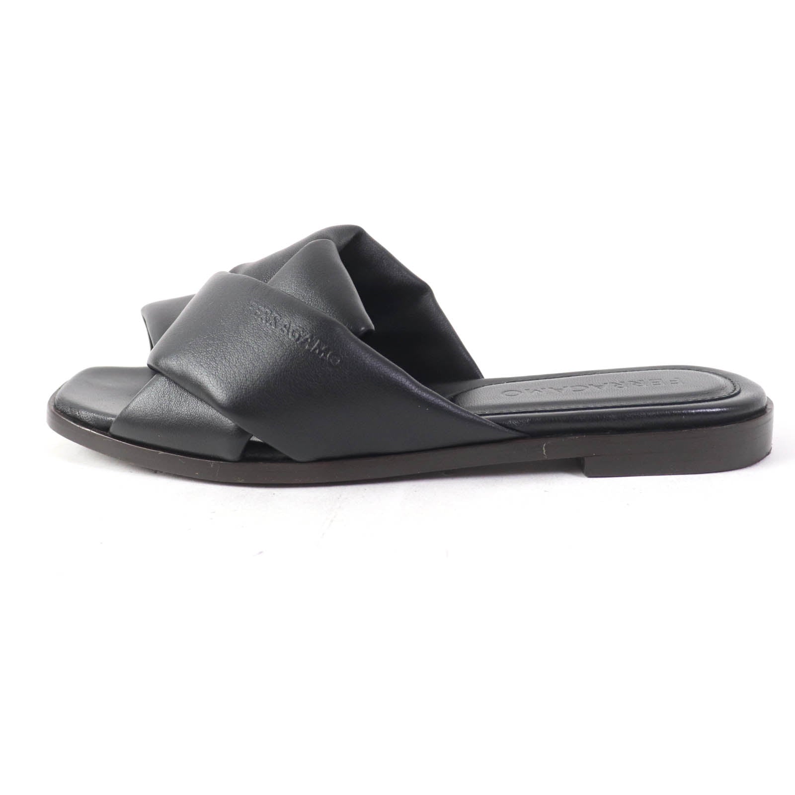 Ferragamo ALRAI Logo Slide Sandals Leather