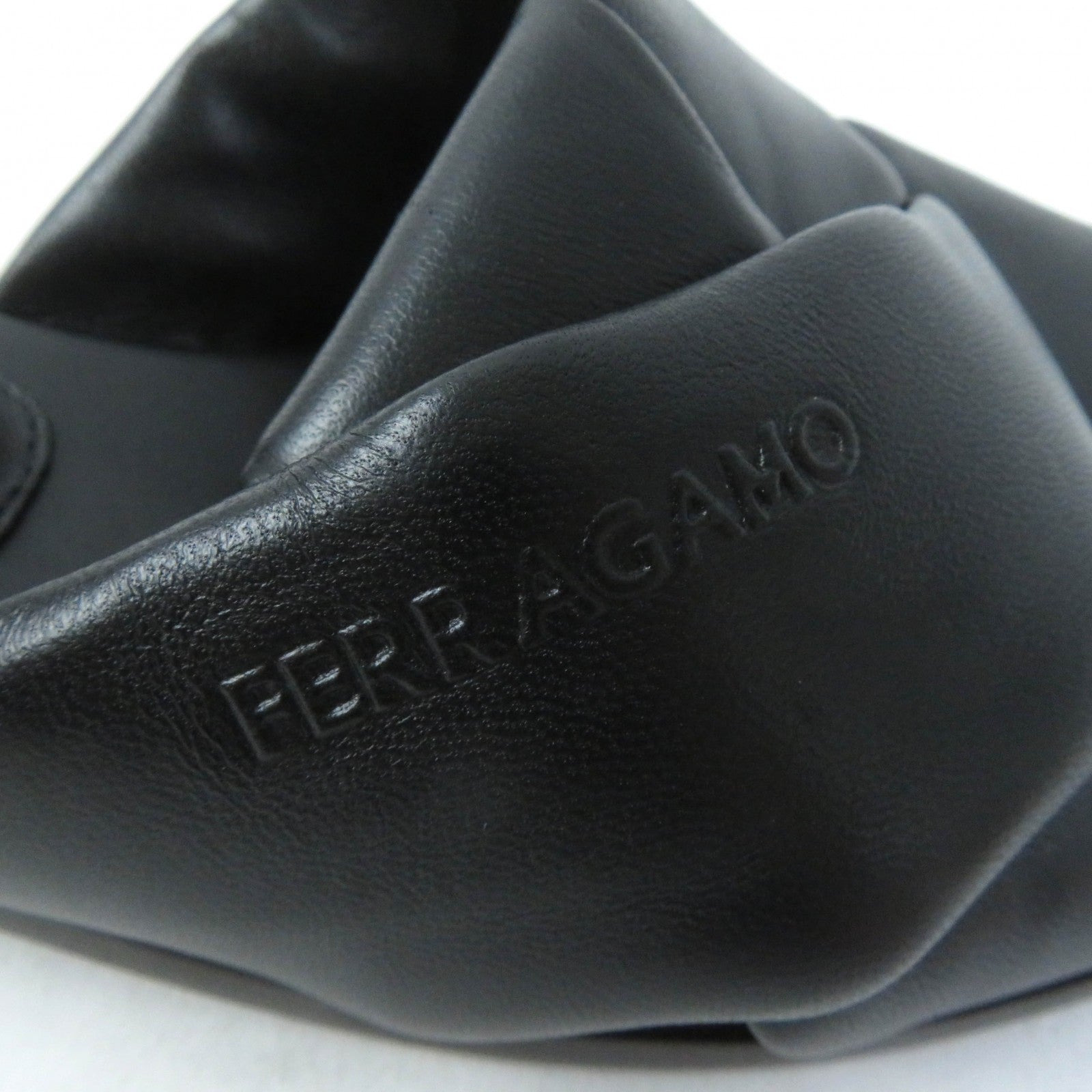 Ferragamo ALRAI Logo Slide Sandals Leather