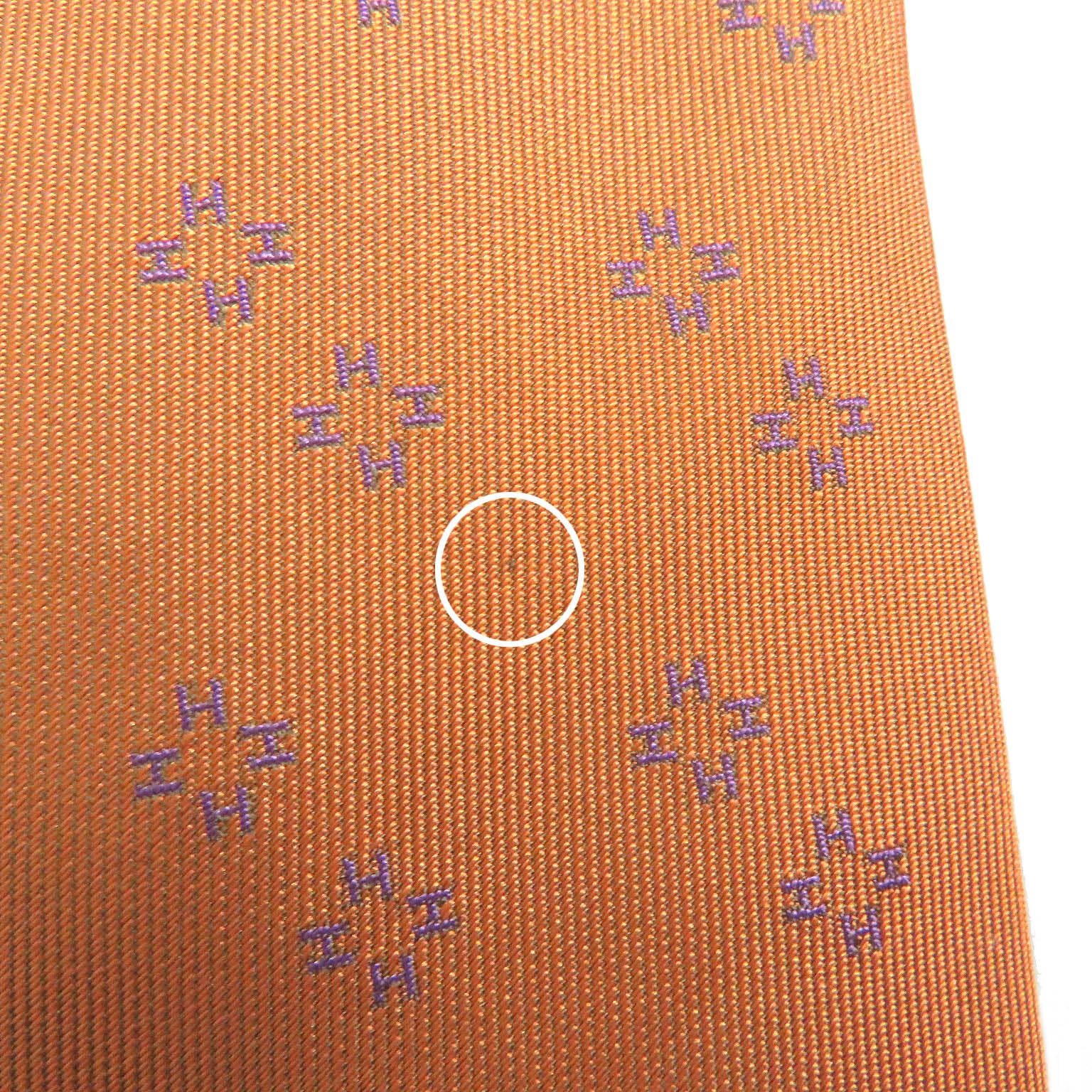 HERMES Silk H Logo Pattern Tie Orange