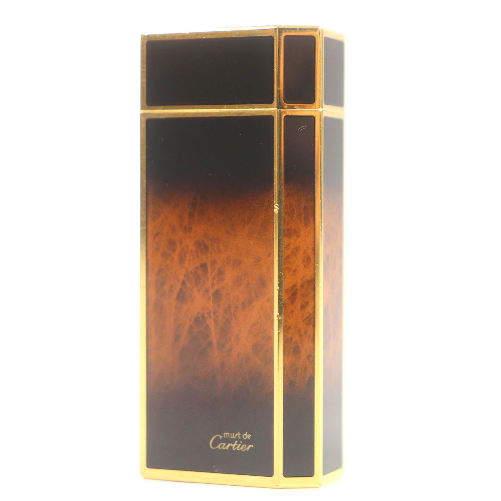 Cartier Lacquer Marble Lighter Black Gold