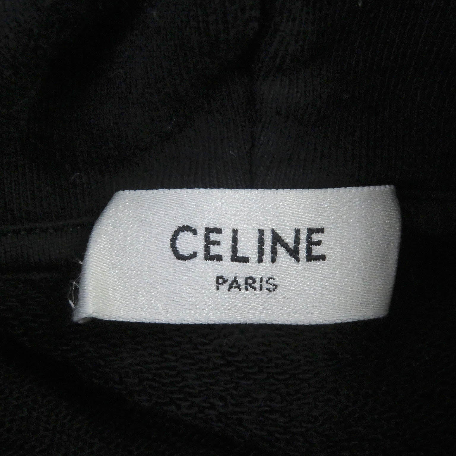 CELINE Cotton Message Print Hoodie Black L