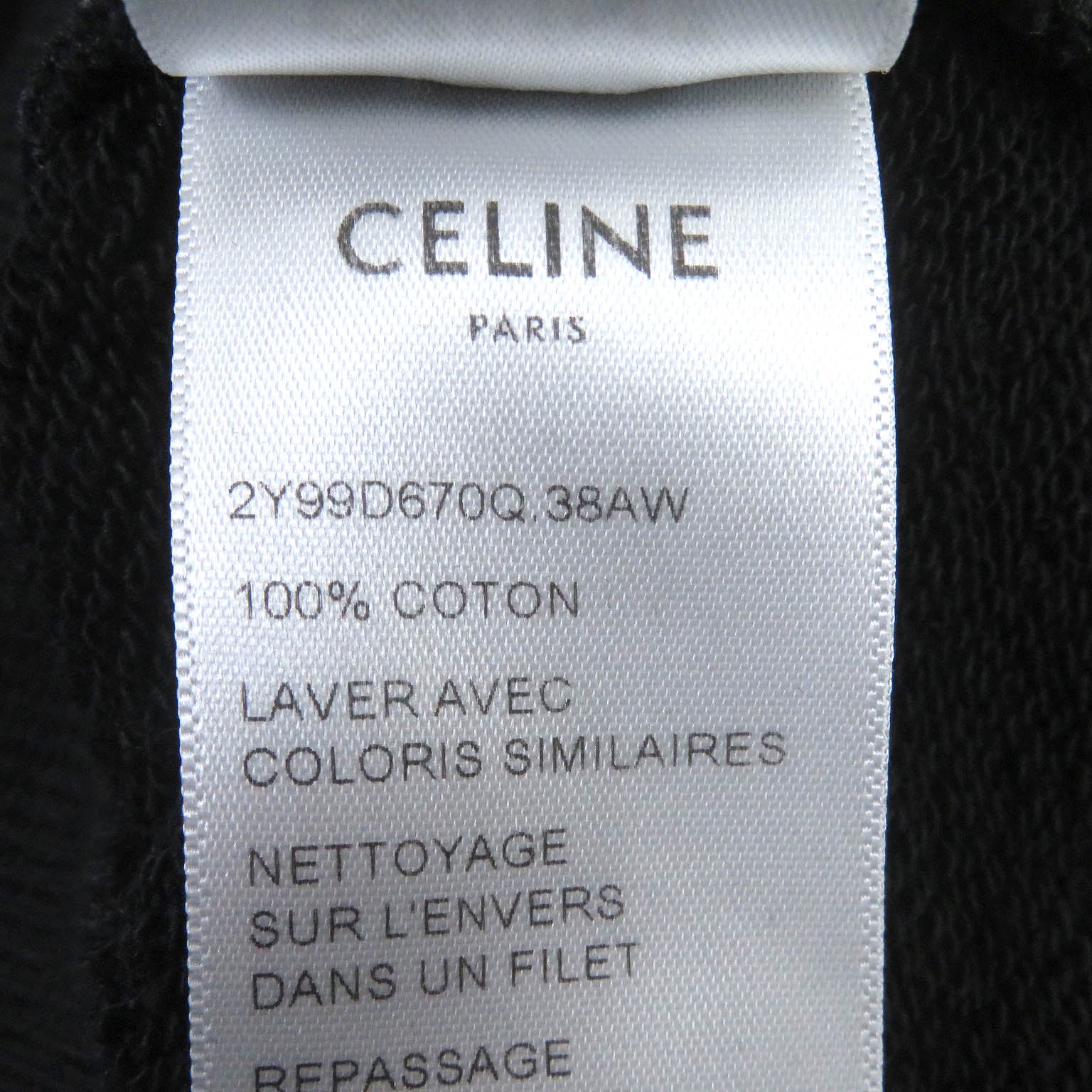 CELINE Cotton Message Print Hoodie Black L