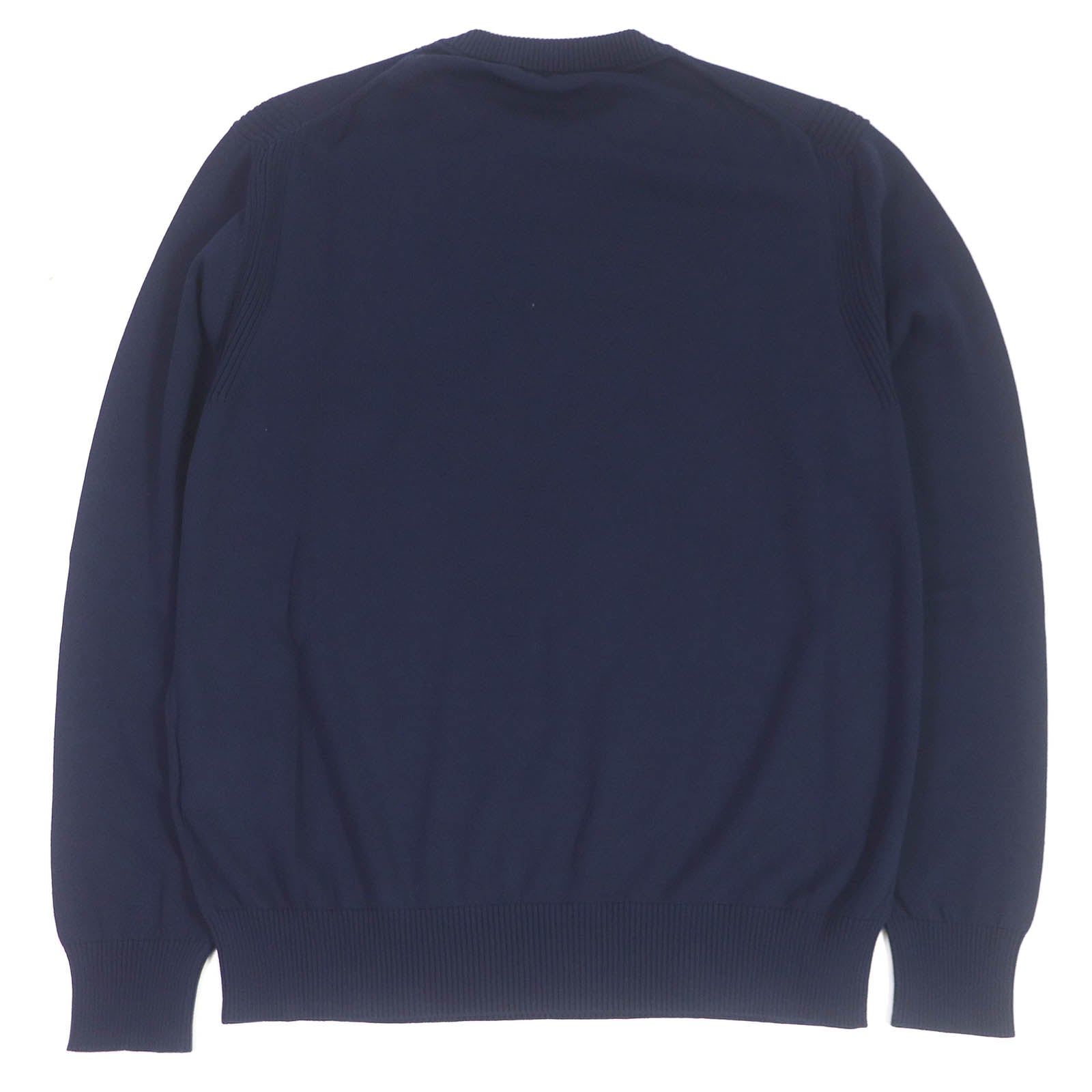 Moncler Cotton Crew Neck Knit Sweater Navy L