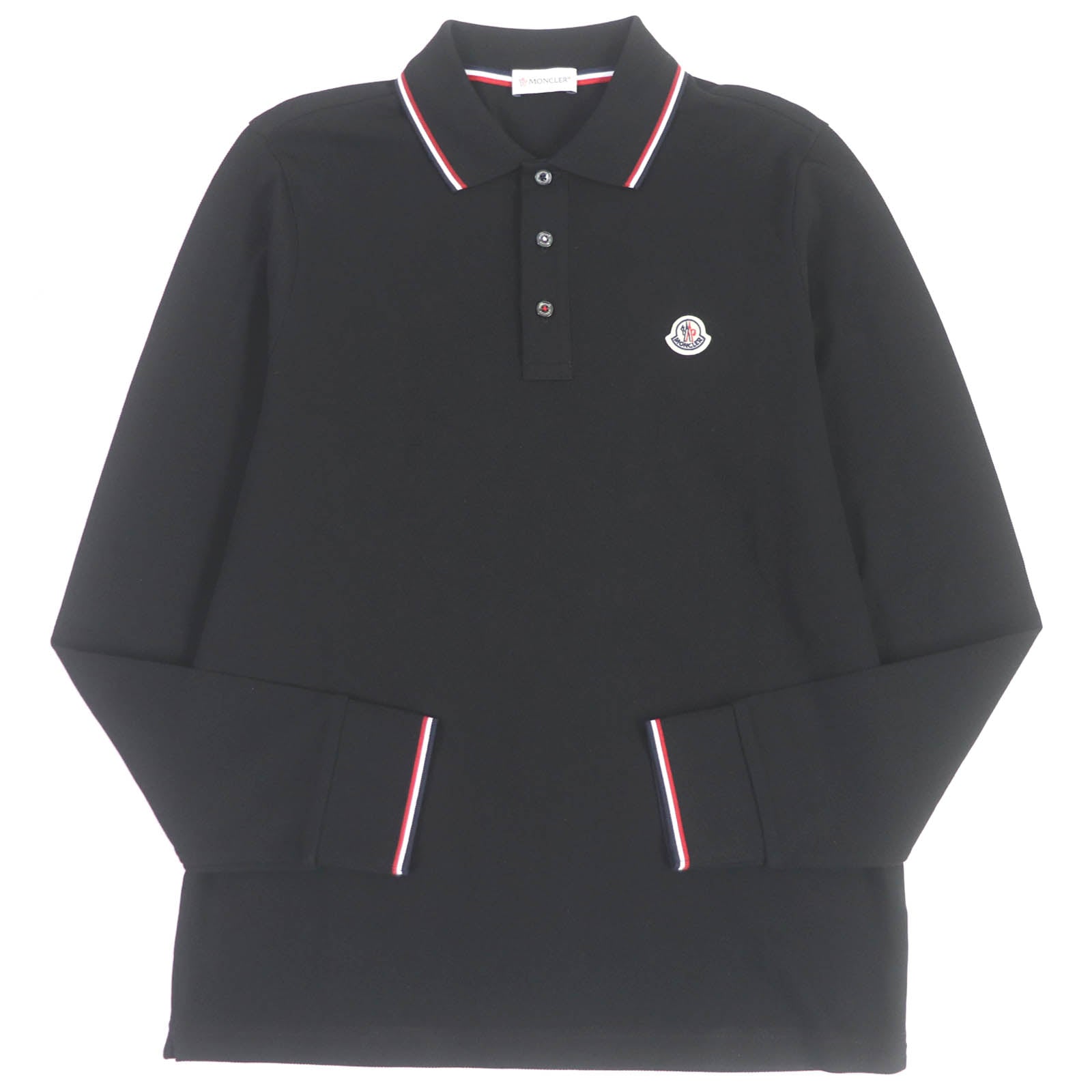 Moncler Cotton Logo Patch Tricolor Polo Shirt