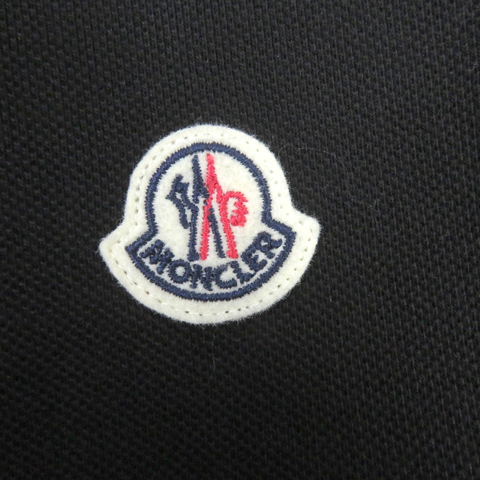 Moncler Cotton Logo Patch Tricolor Polo Shirt