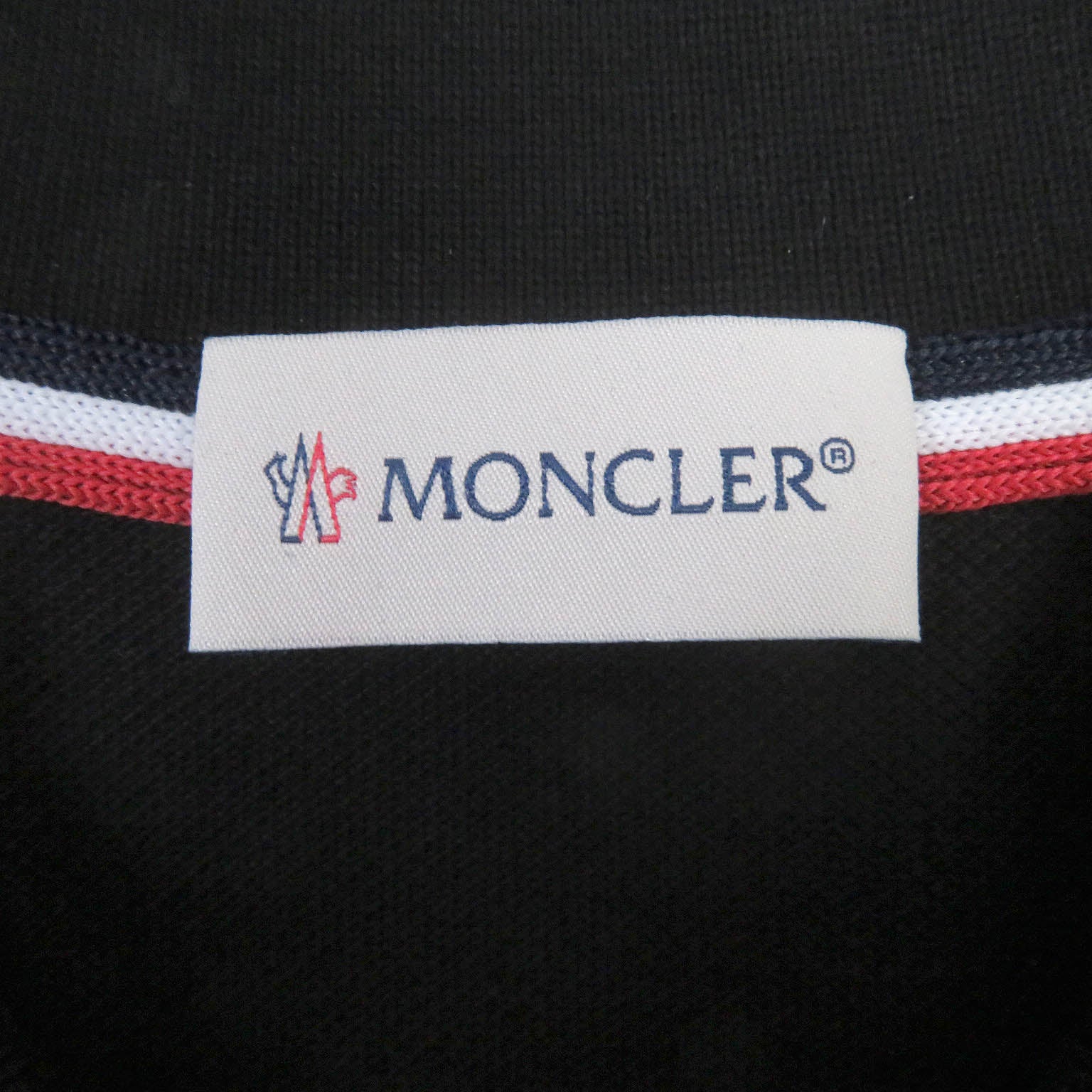 Moncler Cotton Logo Patch Tricolor Polo Shirt