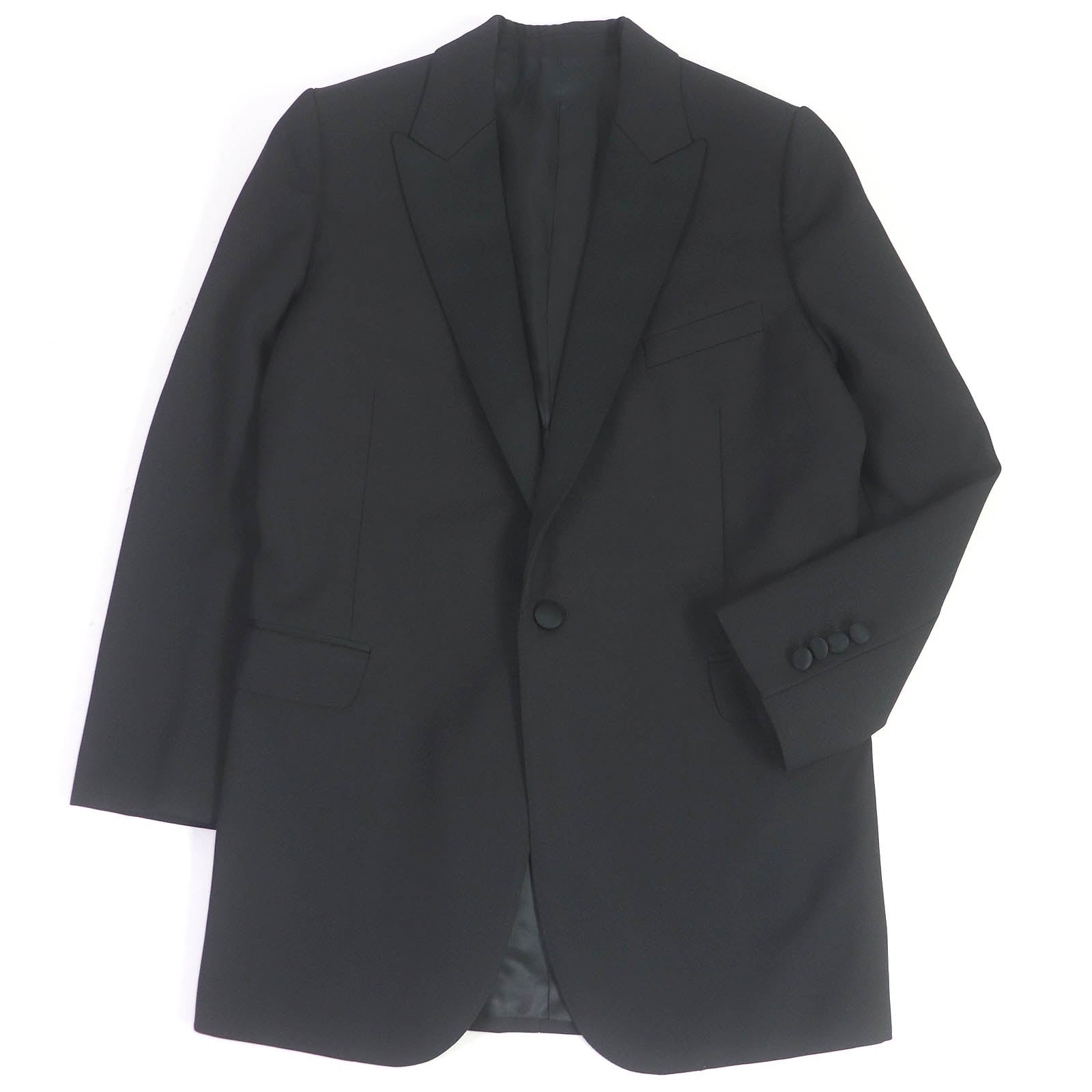 Celine Wool Peak Collar Tuxedo Jacket Black