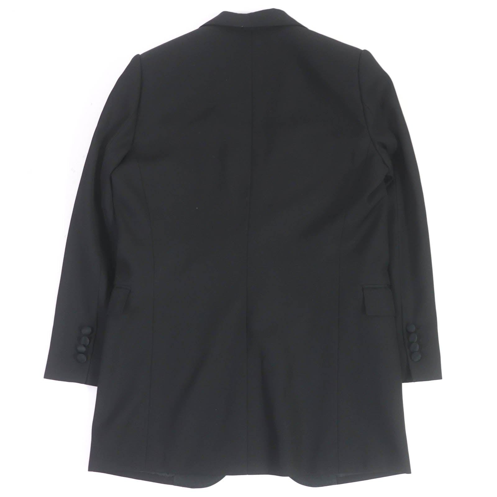 Celine Wool Peak Collar Tuxedo Jacket Black