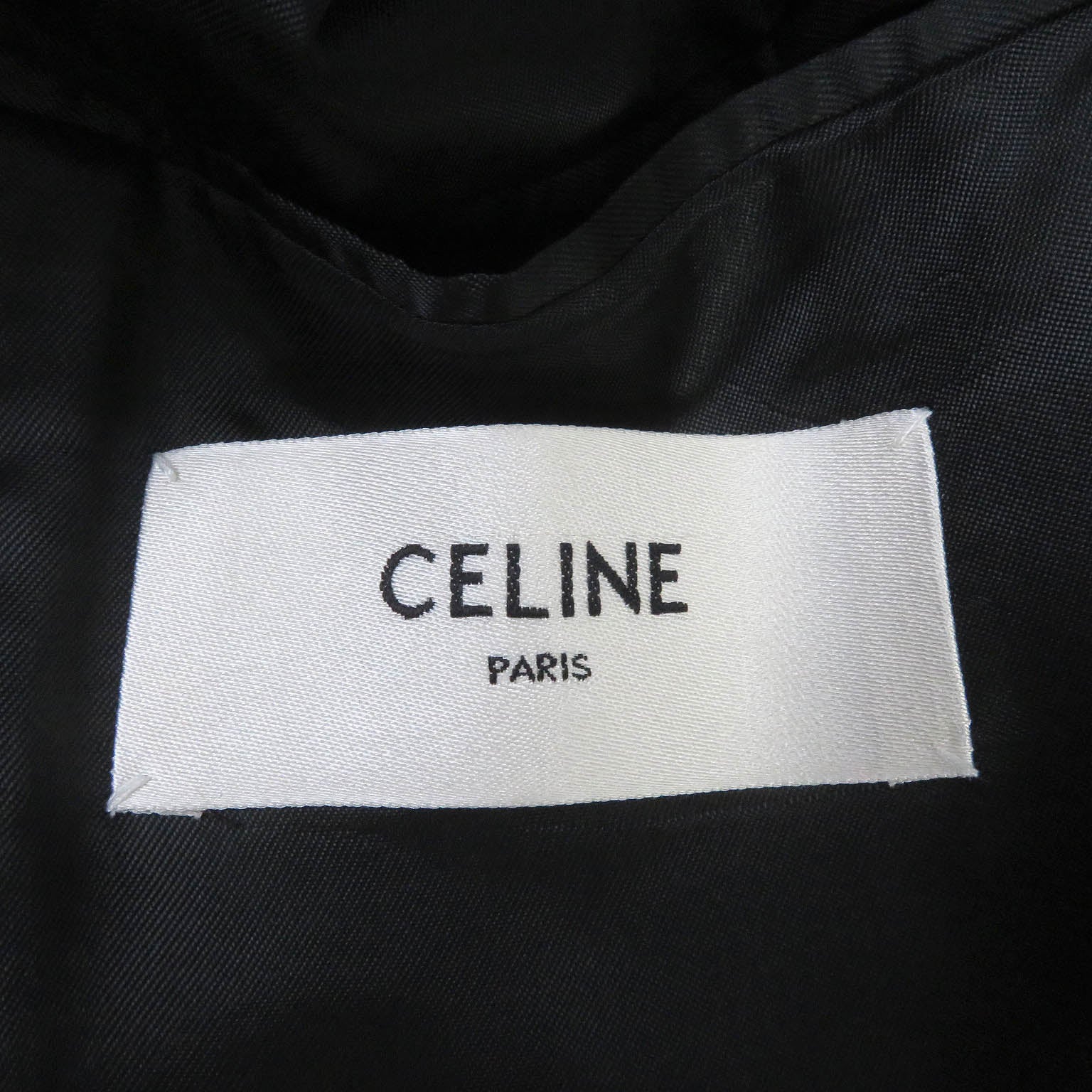 Celine Wool Peak Collar Tuxedo Jacket Black