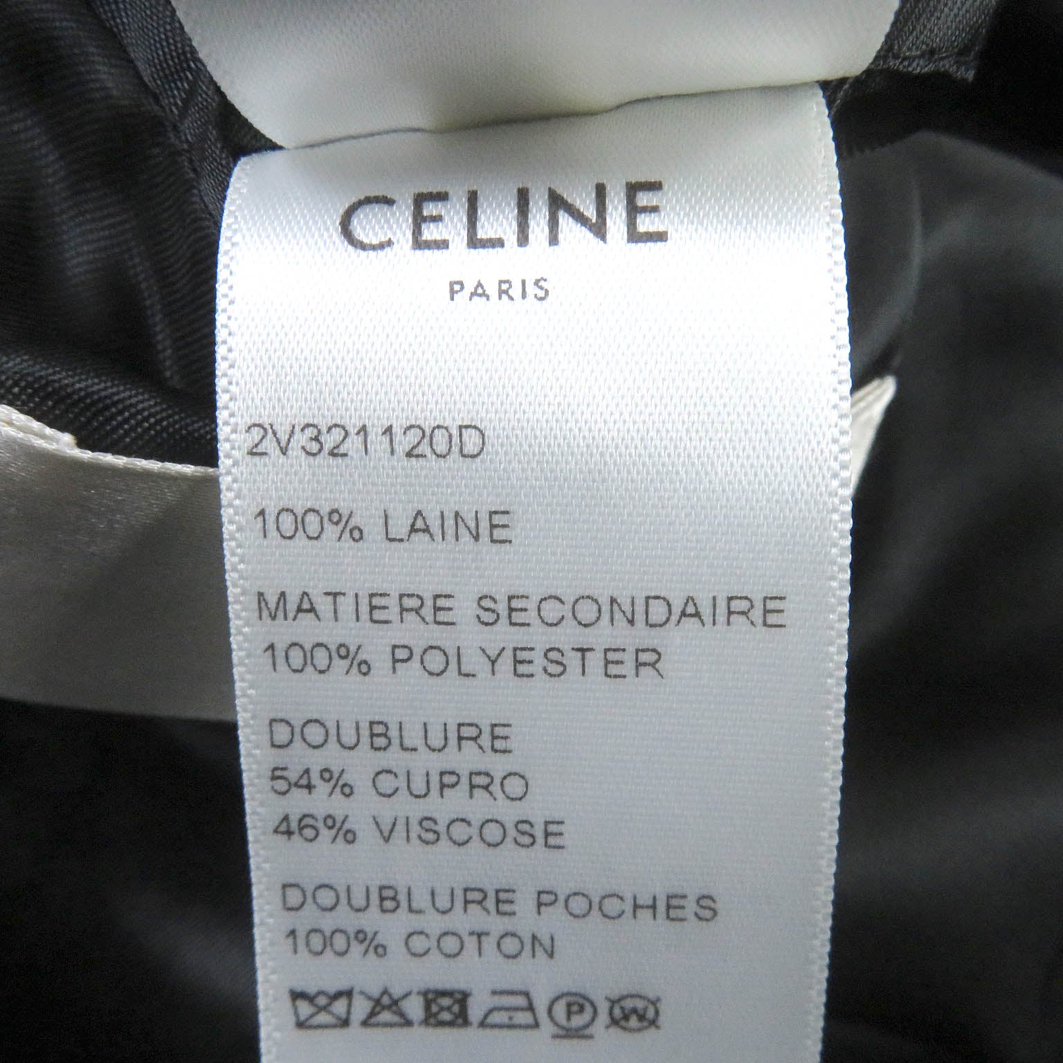 Celine Wool Peak Collar Tuxedo Jacket Black