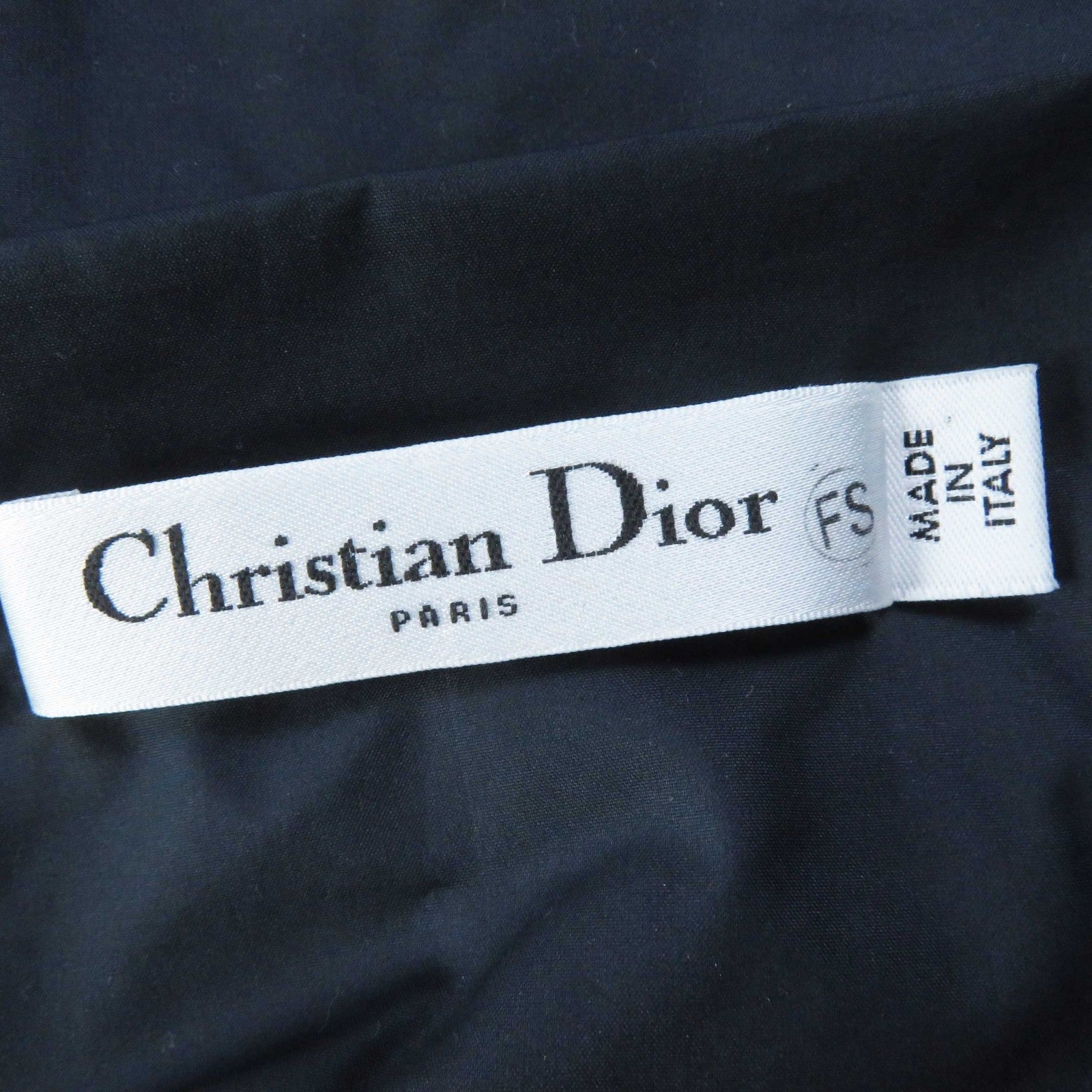 Dior Off Shoulder Drawstring Dress Navy XS