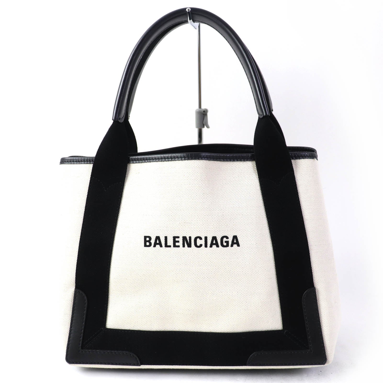 Balenciaga Small Cabas Cotton Canvas Calfskin Handbag