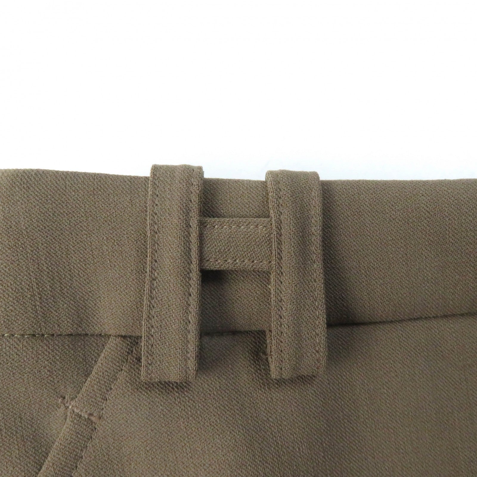 HERMES Wool Silk Tight Skirt Brown 34