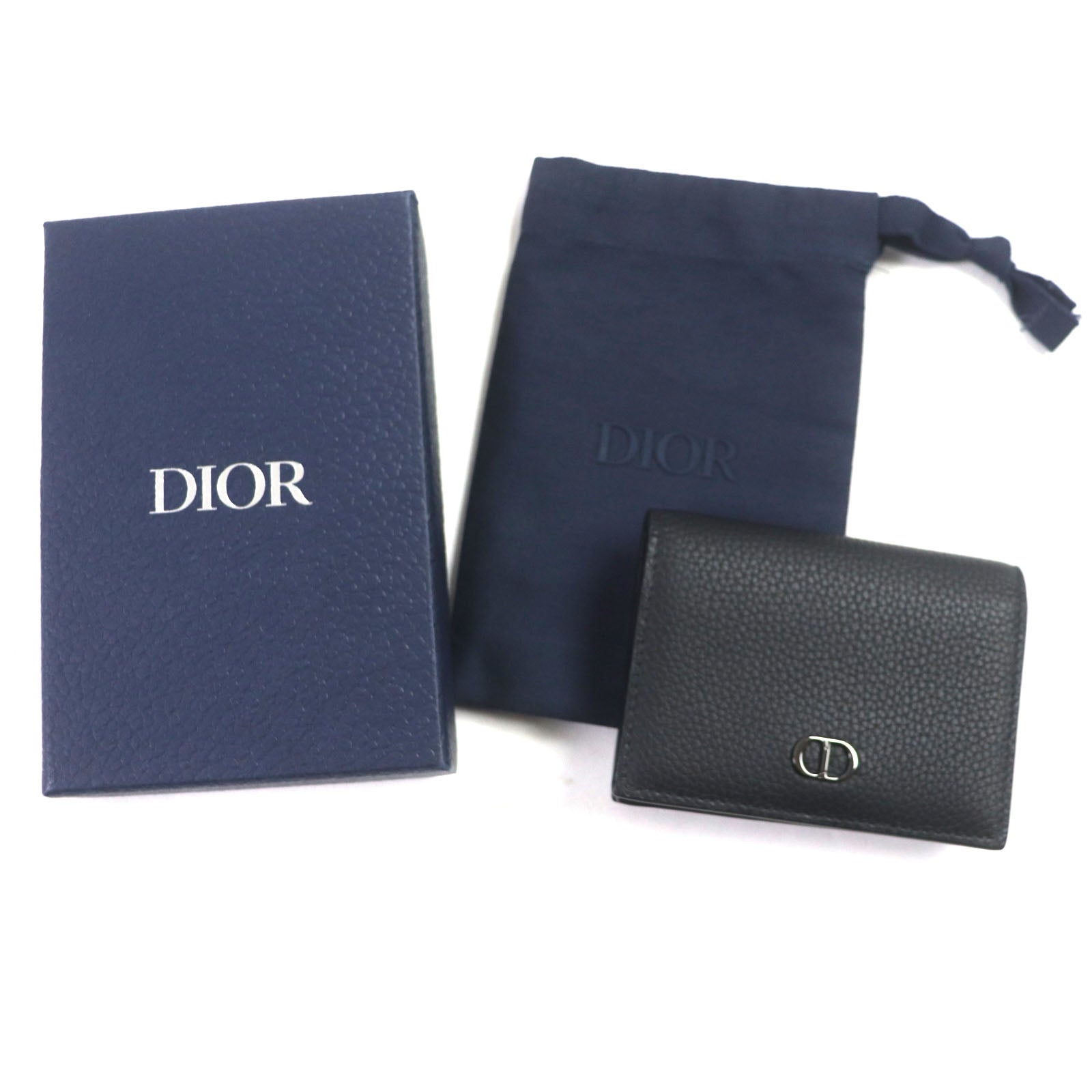 Dior Leather CD Logo Metal Card Holder