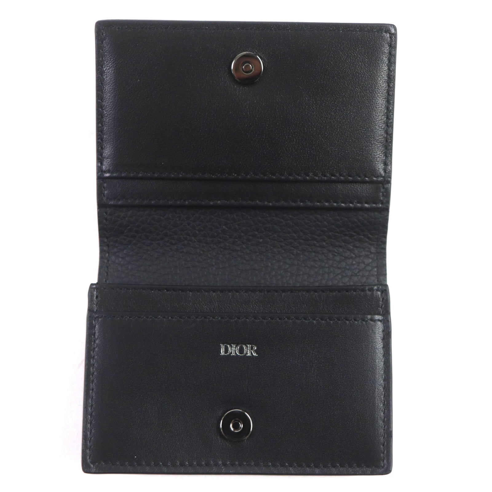 Dior Leather CD Logo Metal Card Holder