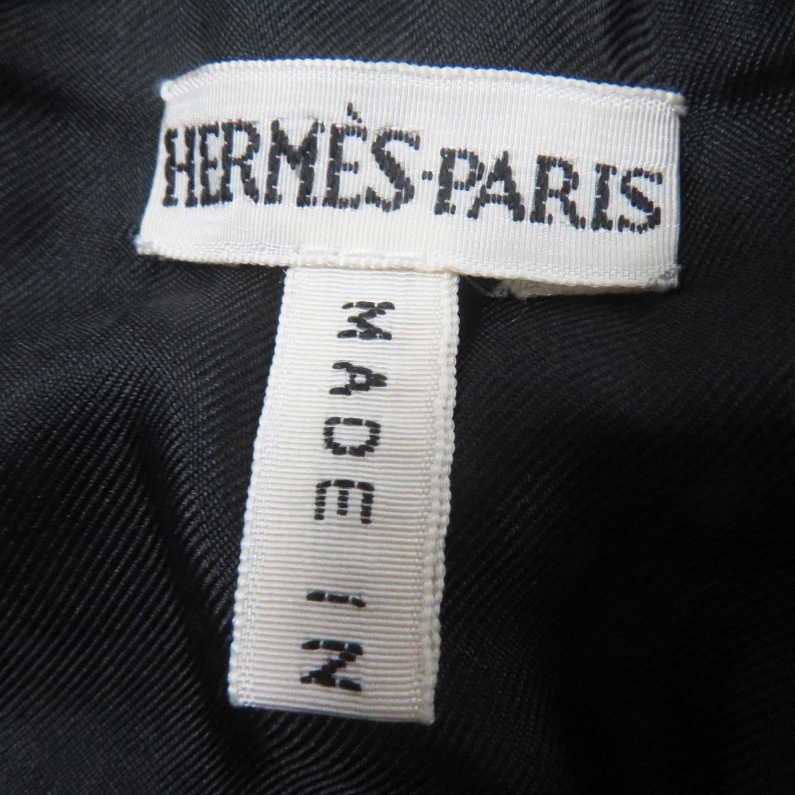 HERMES Deerskin Buckle Long Skirt Black 42