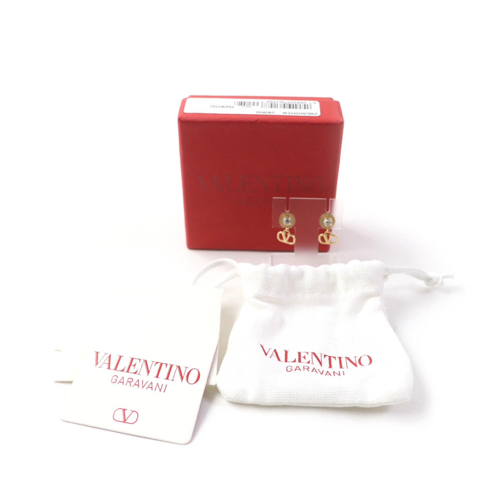 Valentino Swarovski V Logo Crystal Earrings