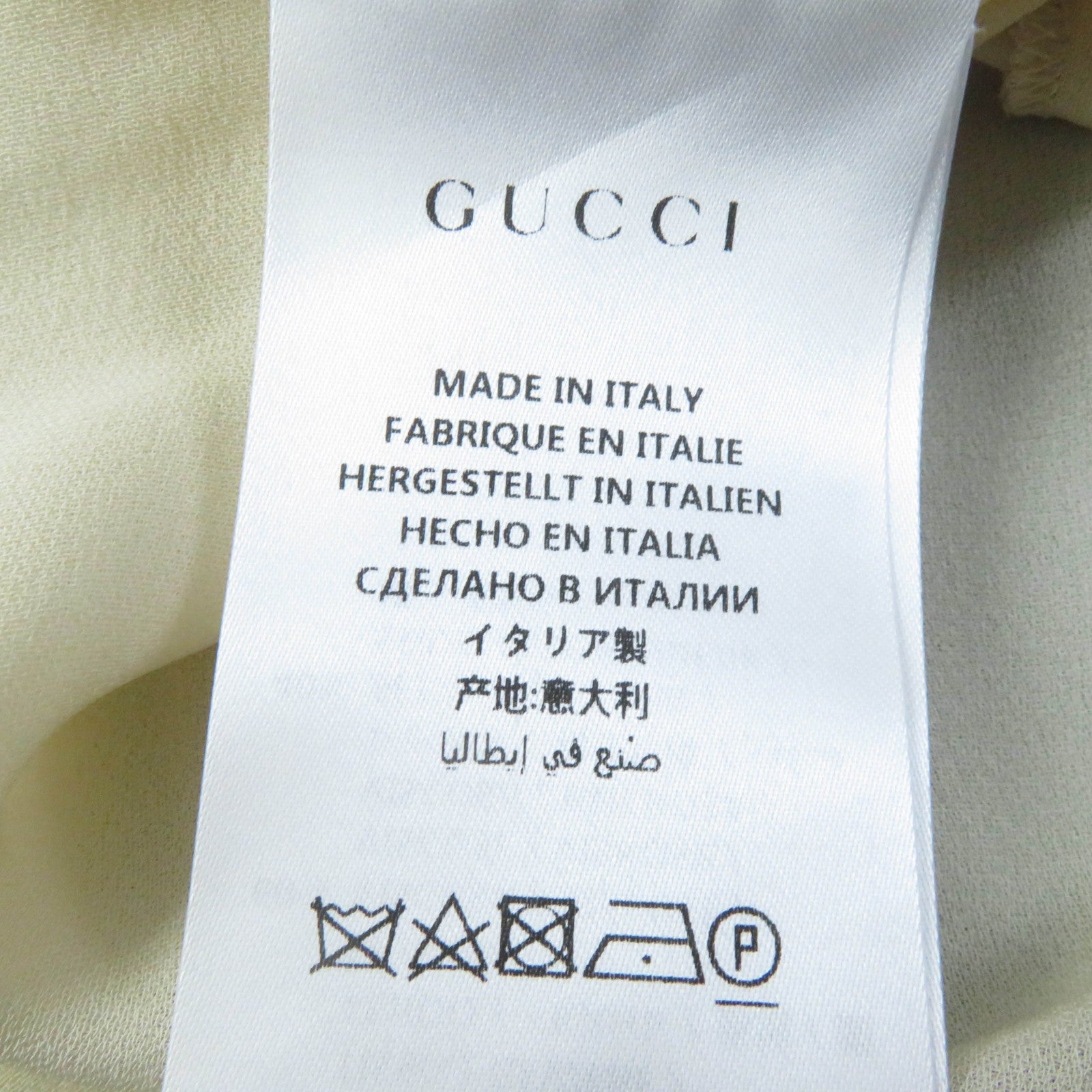 GUCCI Rayon Silk Back Print Open Collar Shirt