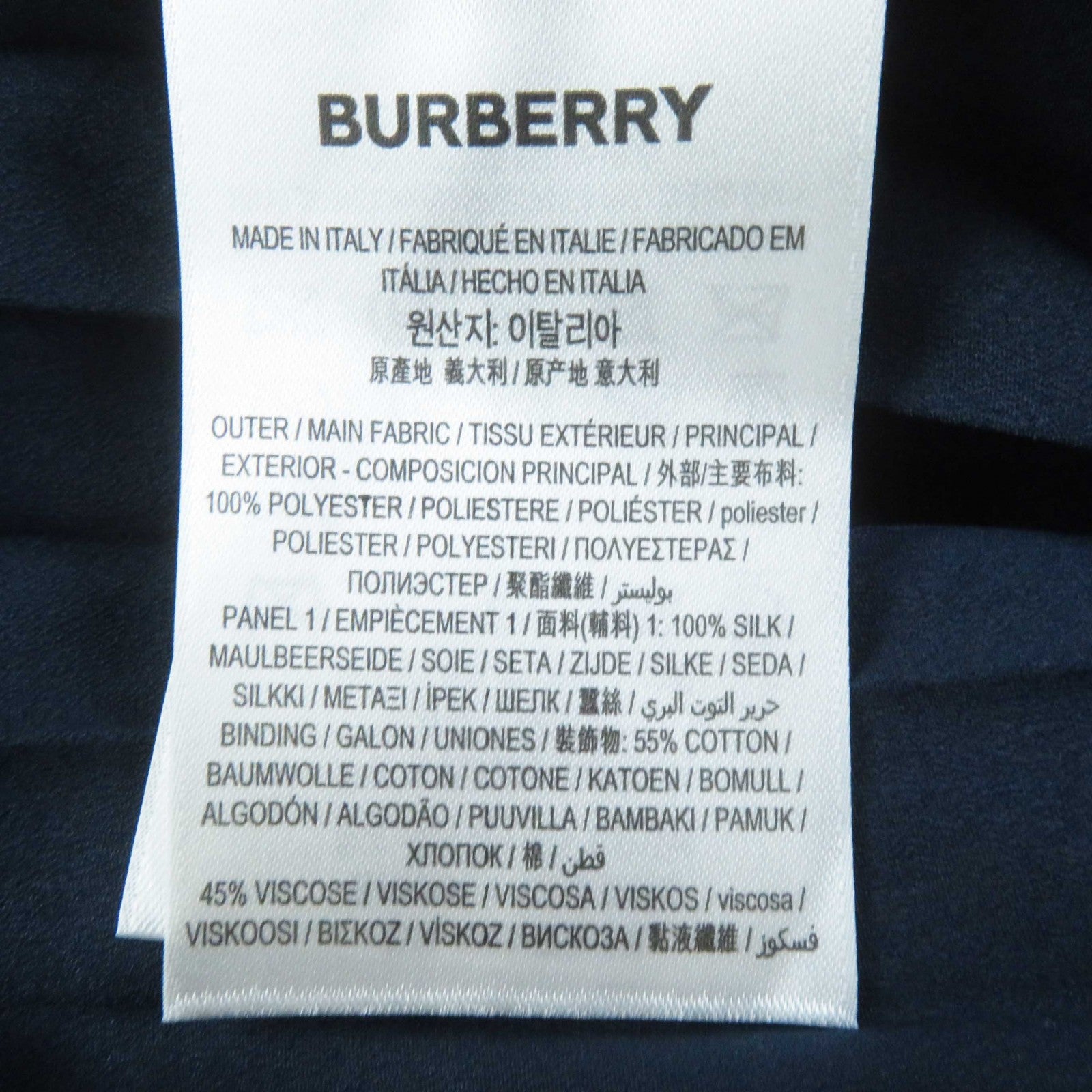 Burberry Pleated Cami One Piece Dress Navy 38