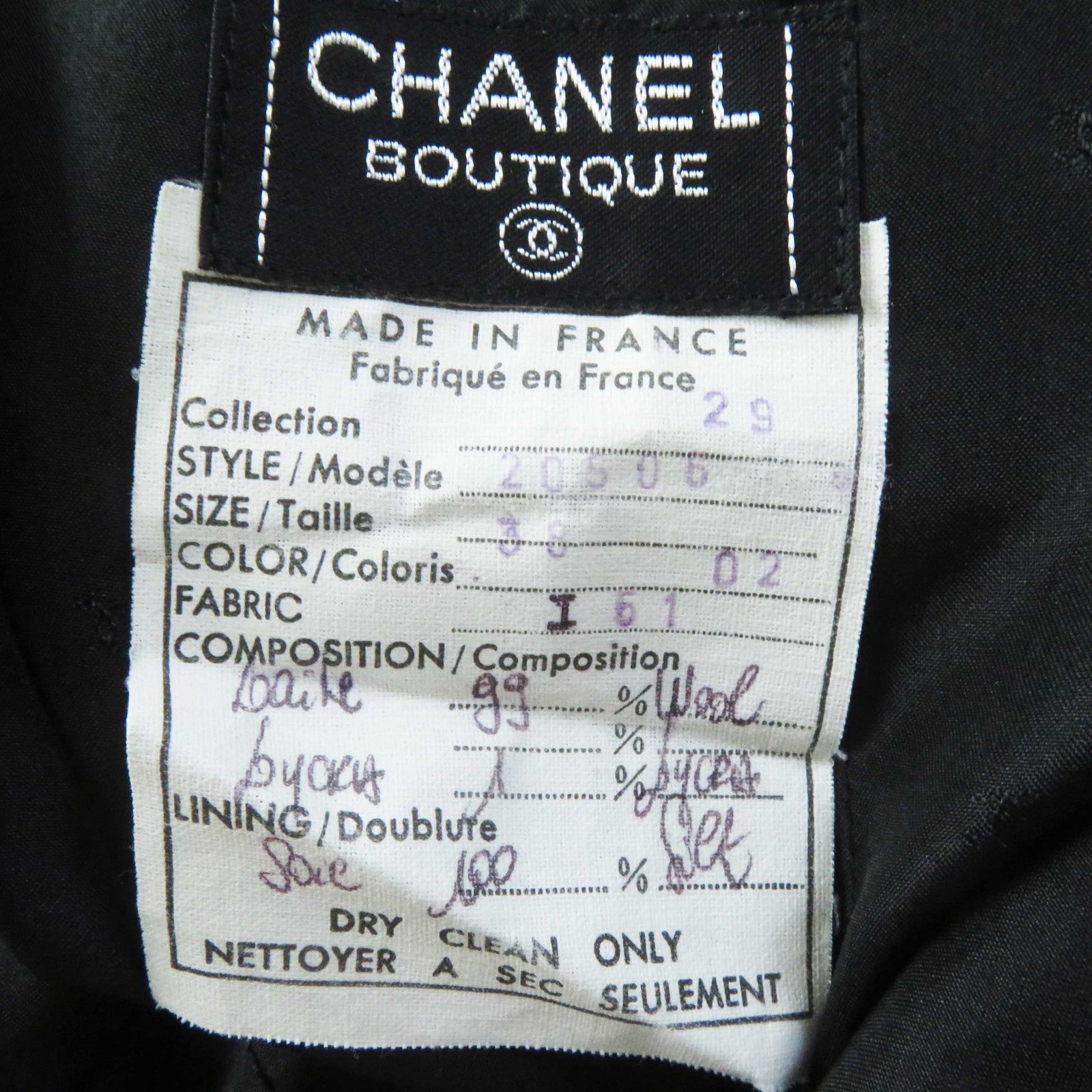 Chanel Wool Tweed Setup Coat Black 38