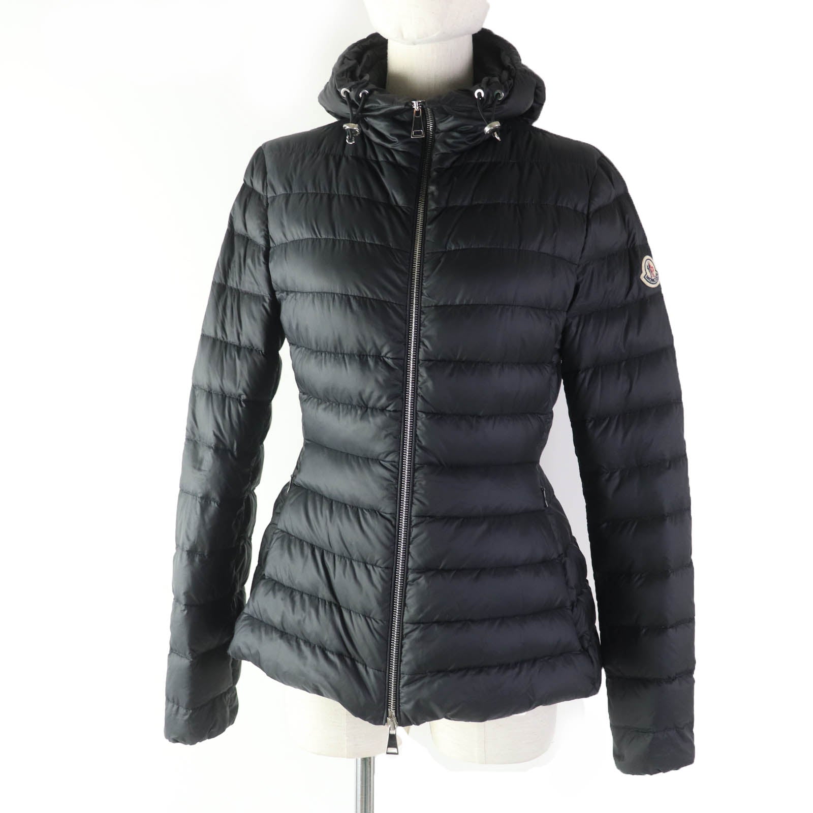 Moncler Nylon Amethyste Zip Up Down Jacket